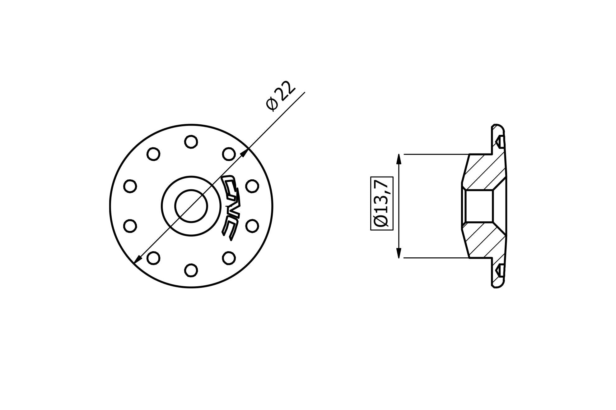 TAPPO TELAIO-FORCELLA-CARENA UNIVERSALE Ø 13,5 MM NERO CNC RACING