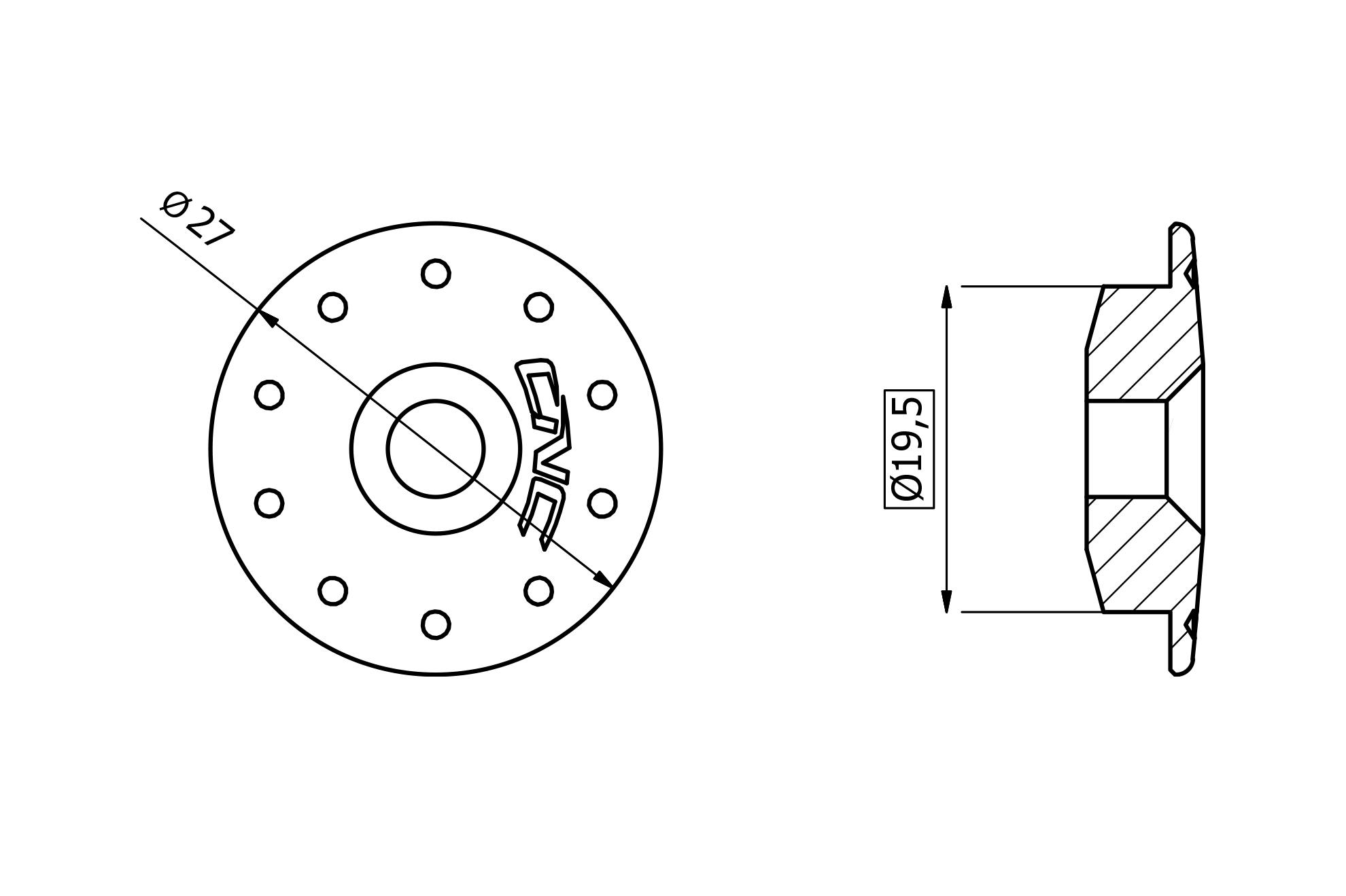 TAPPO TELAIO-FORCELLA-CARENA UNIVERSALE Ø 19,5 MM CNC RACING