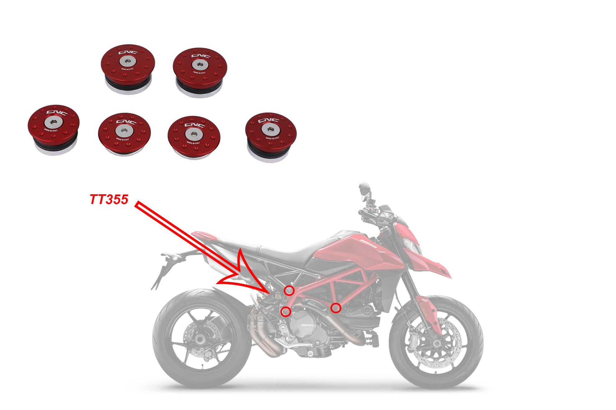 KIT TAPPI TELAIO CNC RACING DUCATI HYPERMOTARD 950 SP 2019-24