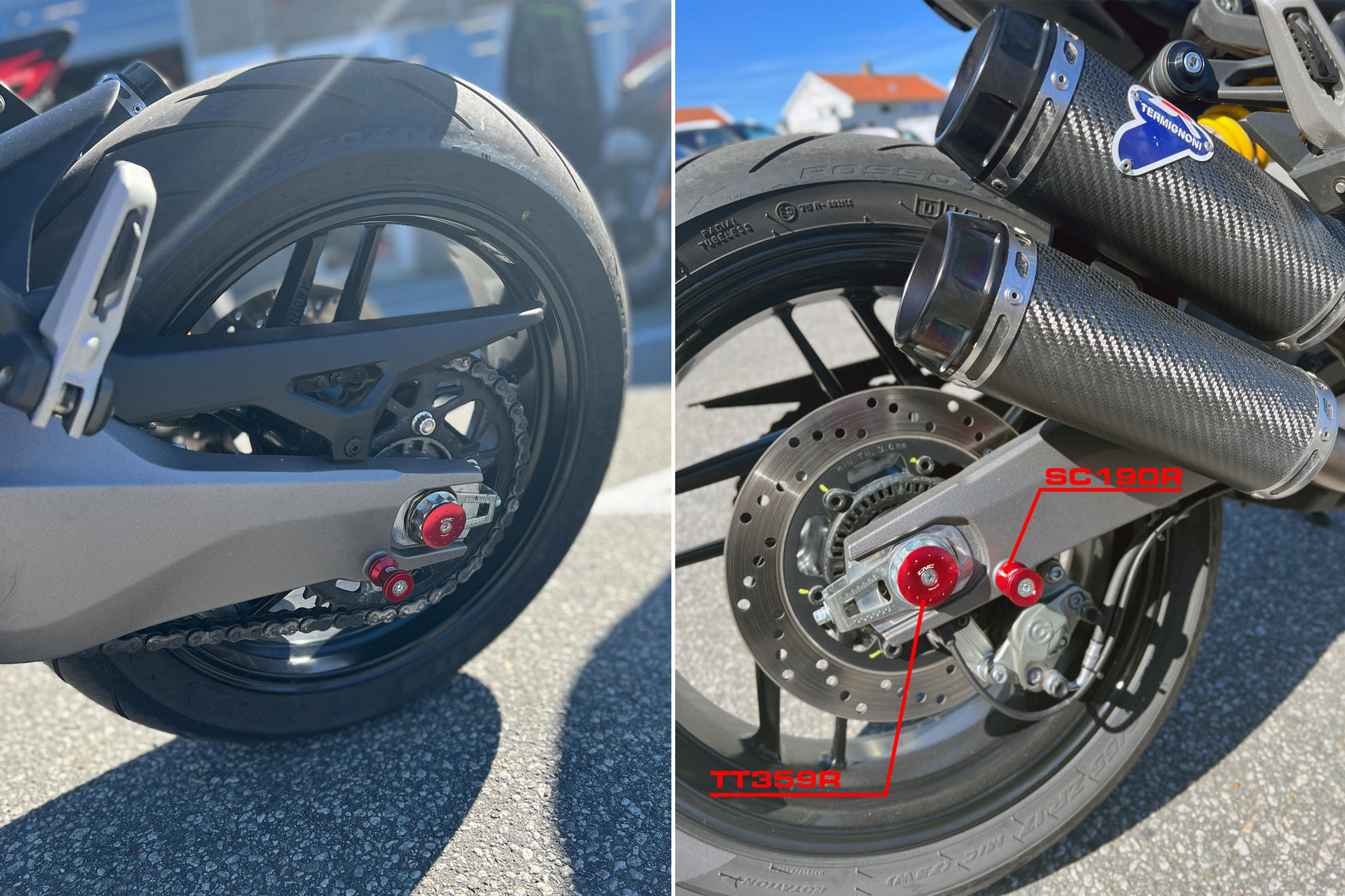 TAPPO PERNO POSTERIORE SX CNC RACING DUCATI MULTISTRADA 950 V2 S 22-24