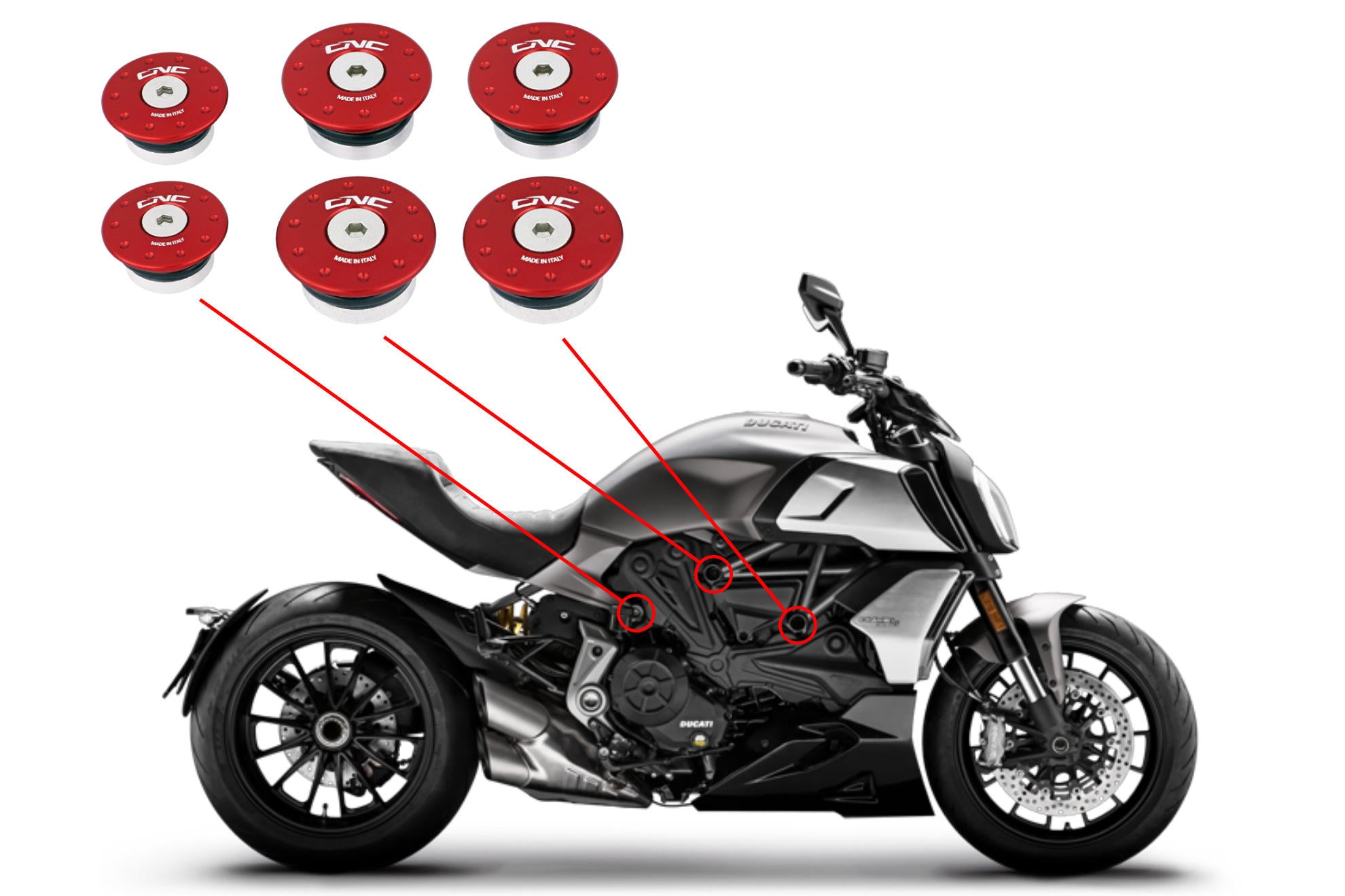 KIT TAPPI TELAIO CNC RACING DUCATI DIAVEL 1260 2019-22