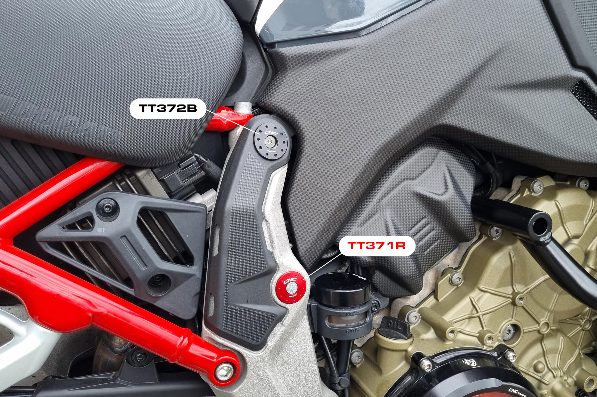 TAPPI TELAIO FORI OBLIQUI CNC RACING DUCATI MULTISTRADA V4 S 2021-24