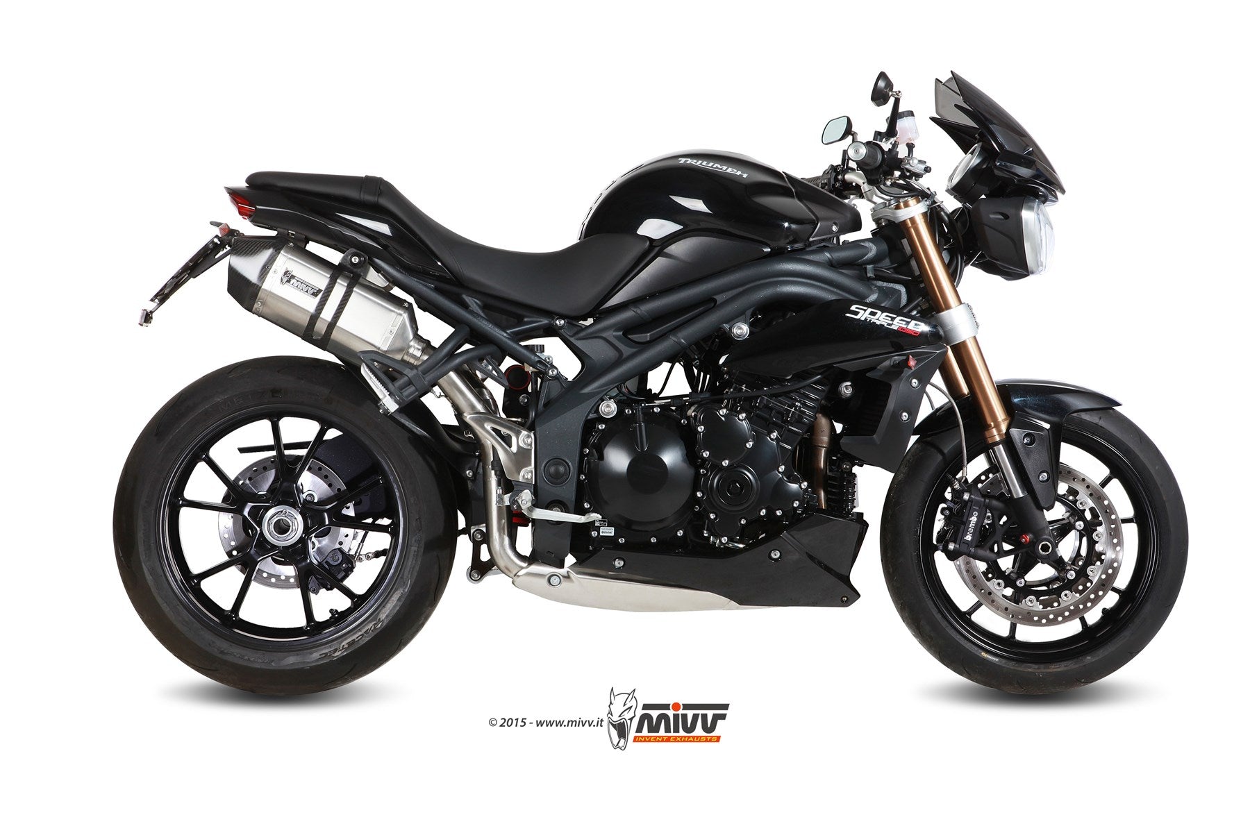 TERMINALI SCARICO INOX MIVV SPEED EDGE TRIUMPH SPEED TRIPLE 1050 R/S/RS 2011-15