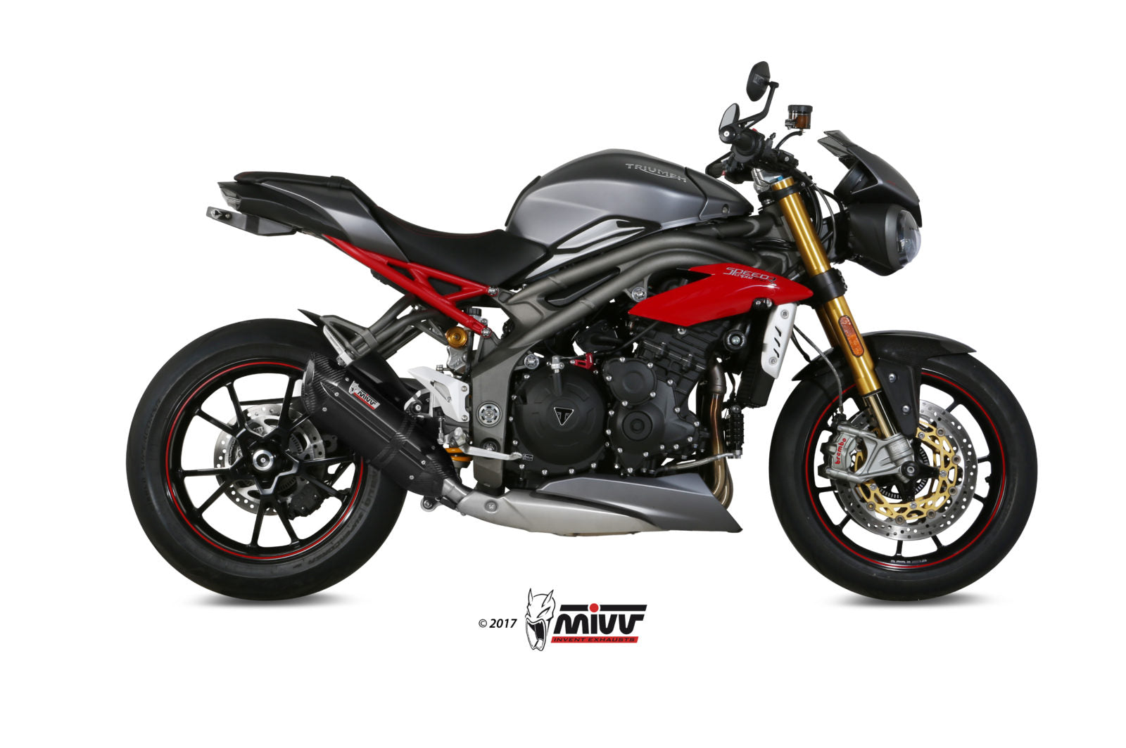 SCARICO BASSO INOX NERO MIVV SUONO TRIUMPH SPEED TRIPLE 1050 R/S/RS 2016-17