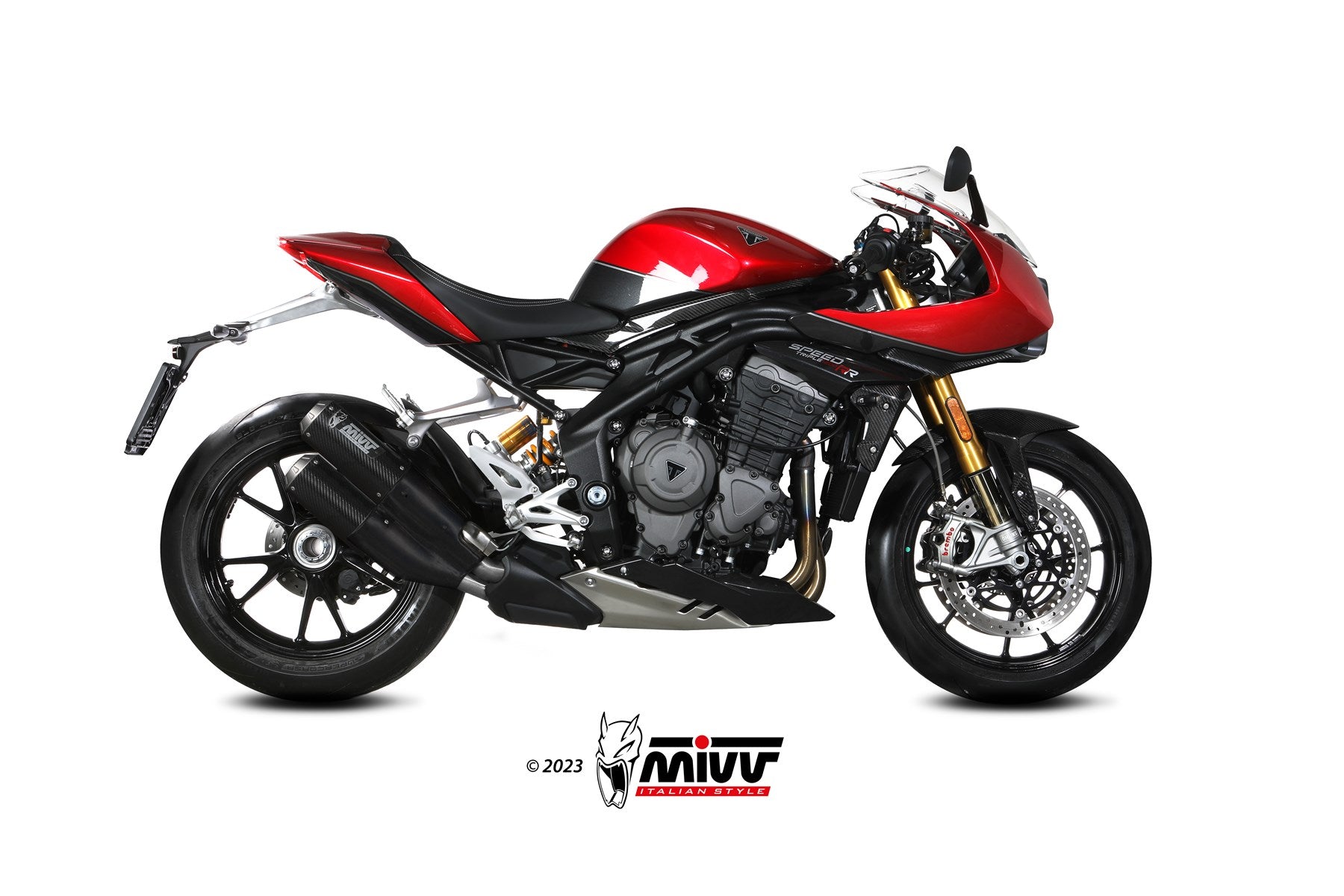 TERMINALI DI SCARICO CARBONIO MIVV MK3 TRIUMPH SPEED TRIPLE 1200 RR/RS 2021-24