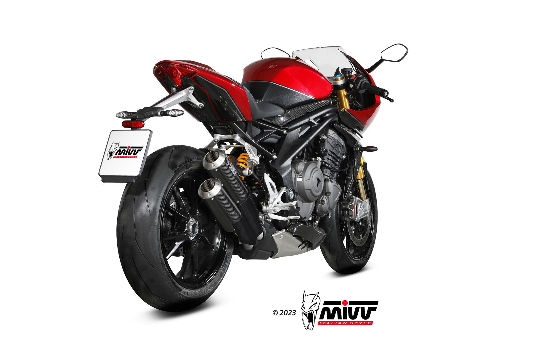TERMINALI DI SCARICO CARBONIO MIVV MK3 TRIUMPH SPEED TRIPLE 1200 RR/RS 2021-24