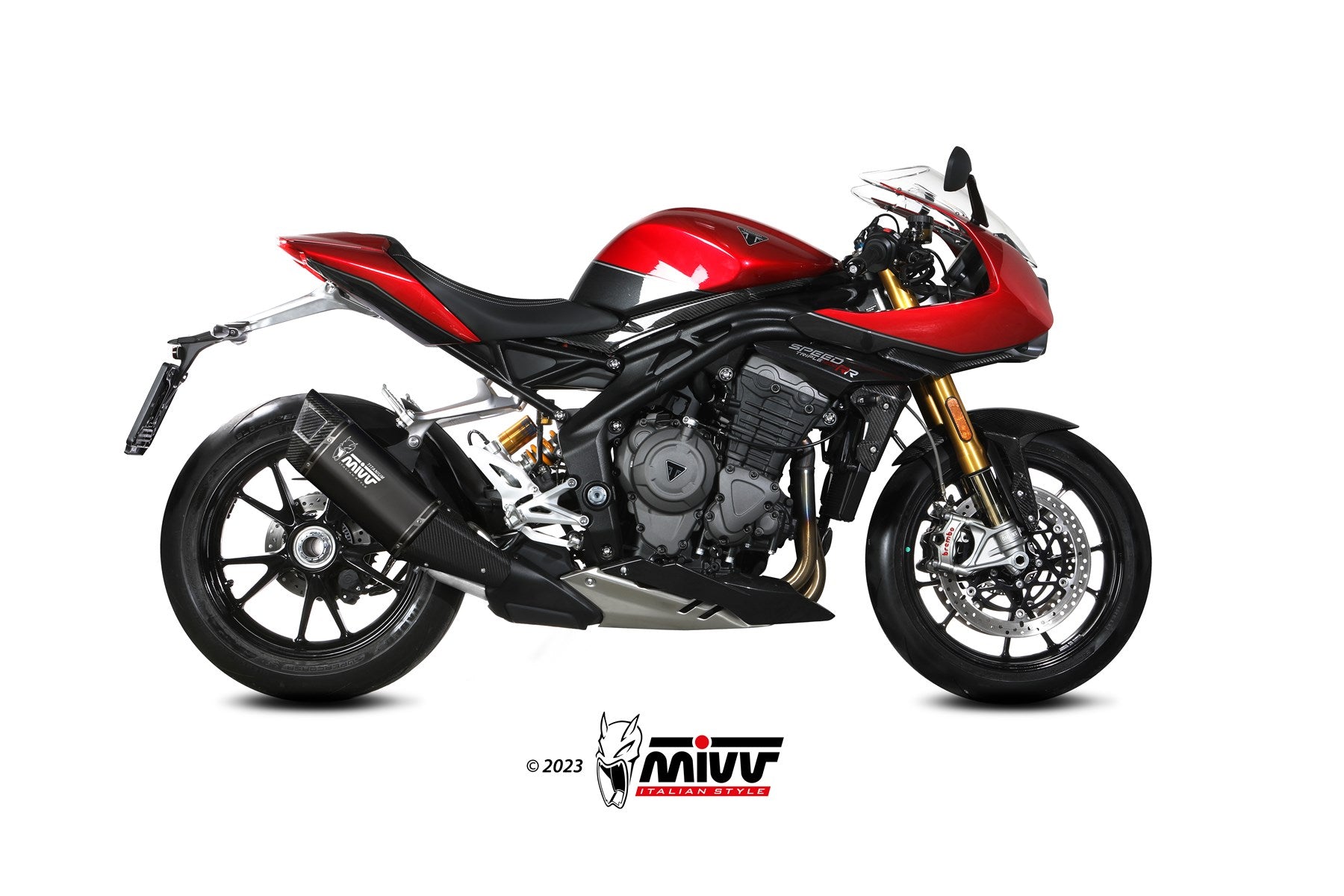 TERMINALE SCARICO TITANIO NERO MIVV SR-1 TRIUMPH SPEED TRIPLE 1200 RR/RS 2021-24