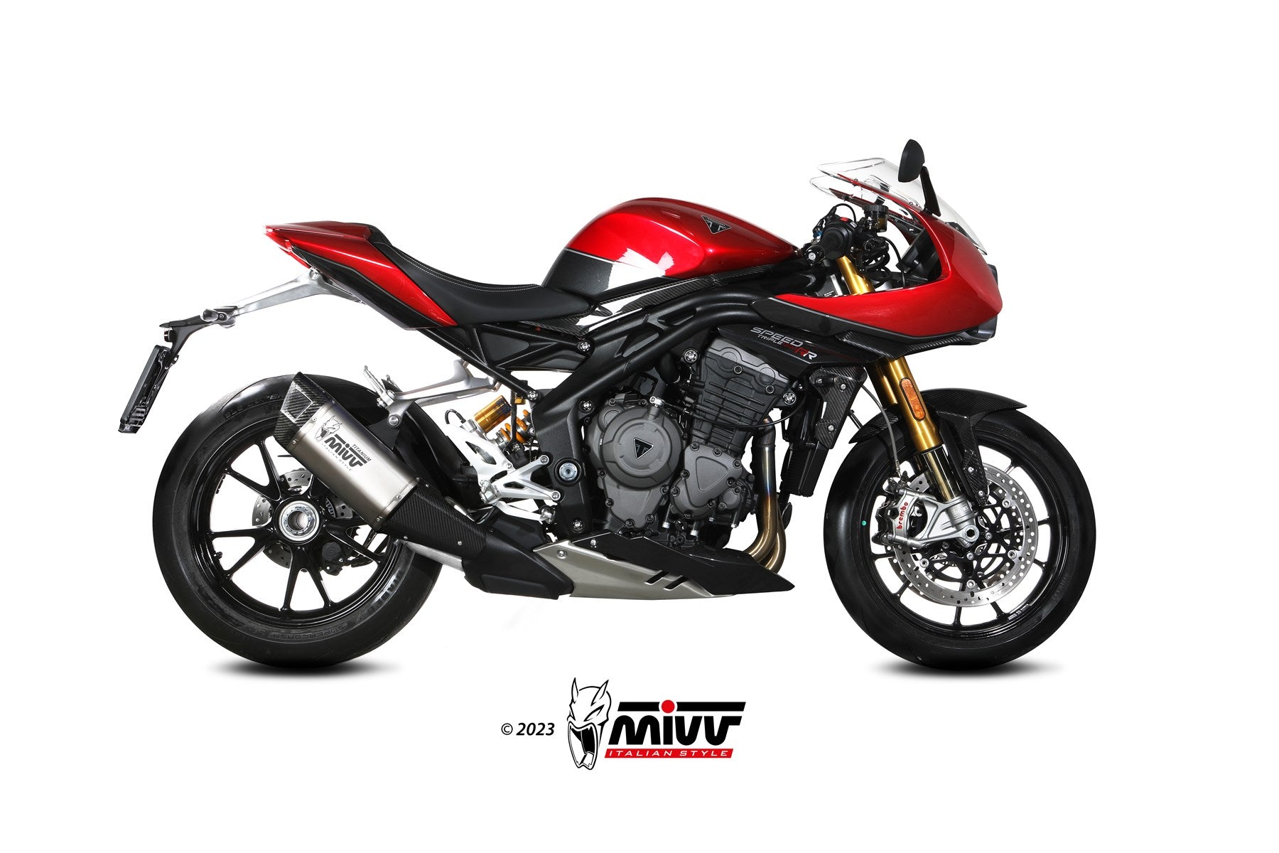 TERMINALE DI SCARICO TITANIO MIVV SR-1 TRIUMPH SPEED TRIPLE 1200 RR / RS 2021-24