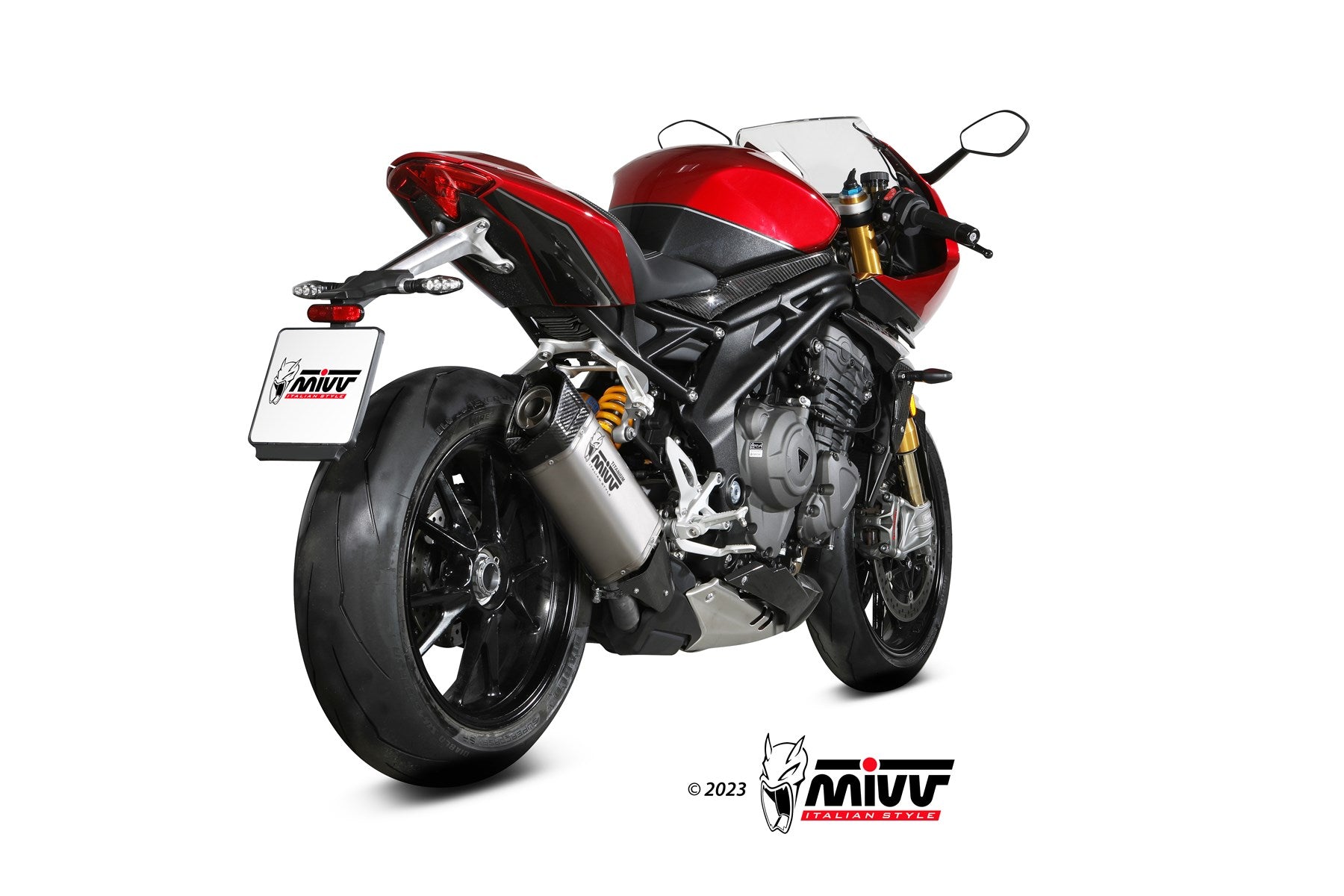 TERMINALE DI SCARICO TITANIO MIVV SR-1 TRIUMPH SPEED TRIPLE 1200 RR / RS 2021-24