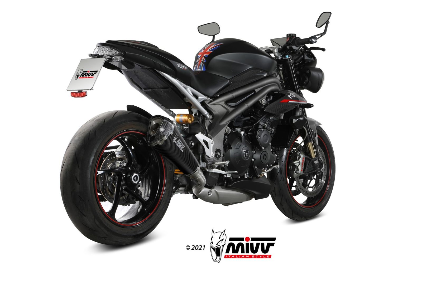 SCARICO INOX NERO MIVV DELTA RACE TRIUMPH SPEED TRIPLE 1050 R/S/RS 2018-20