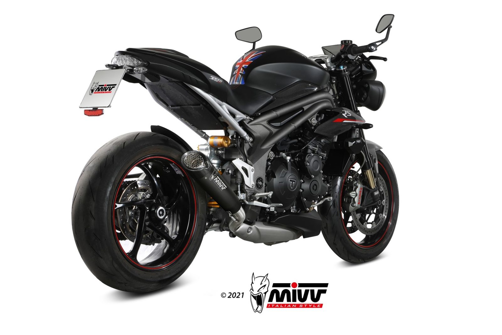 SCARICO INOX NERO RACING MIVV X-M5 TRIUMPH SPEED TRIPLE 1050R/S/RS 2018-20