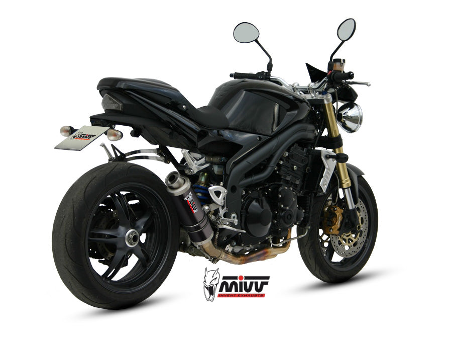TERMINALE SCARICO BASSO INOX NERO MIVV GP TRIUMPH SPEED TRIPLE 1050R/S/RS 05-06