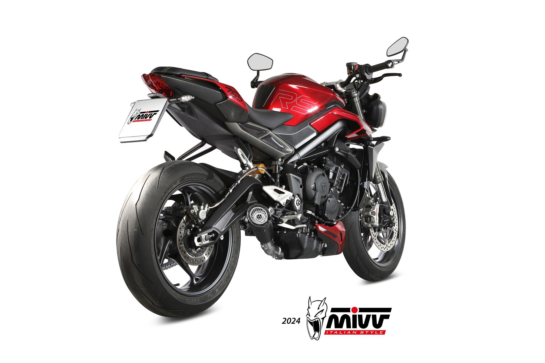 SCARICO COMPLETO INOX NERO RACING MIVV X-M5 TRIUMPH STREET TRIPLE 765 R/RS 23-24