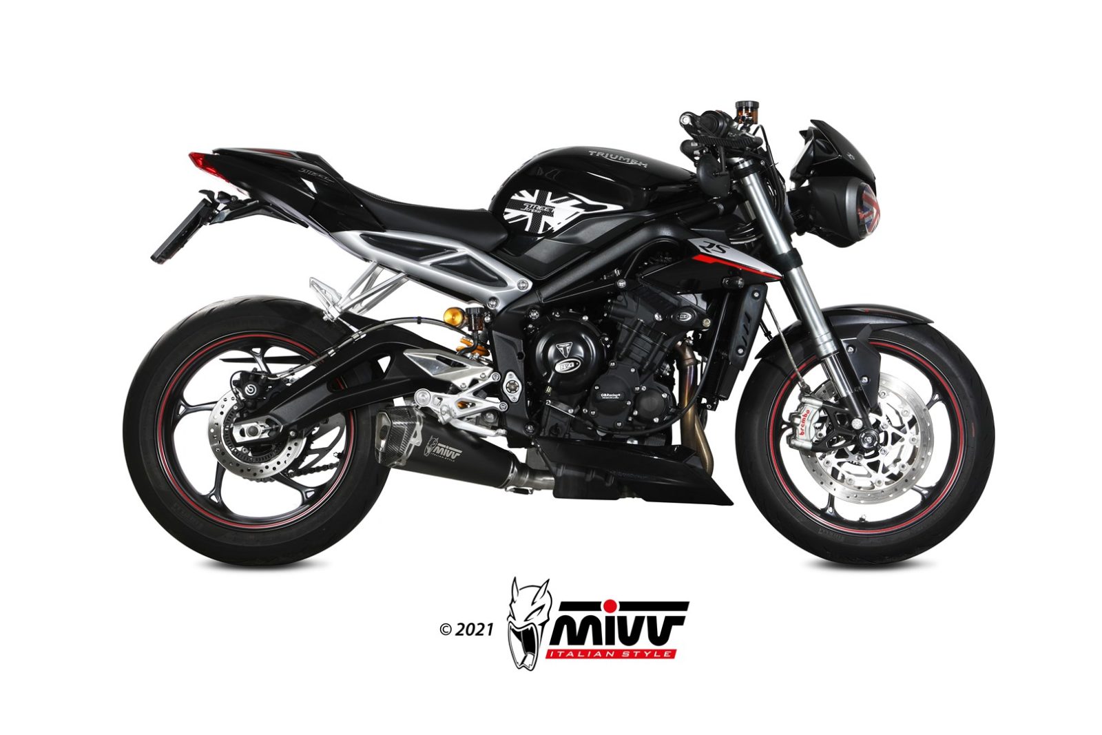 TERMINALE DI SCARICO INOX NERO MIVV DELTA RACE TRIUMPH STREET TRIPLE 660 S 17-22