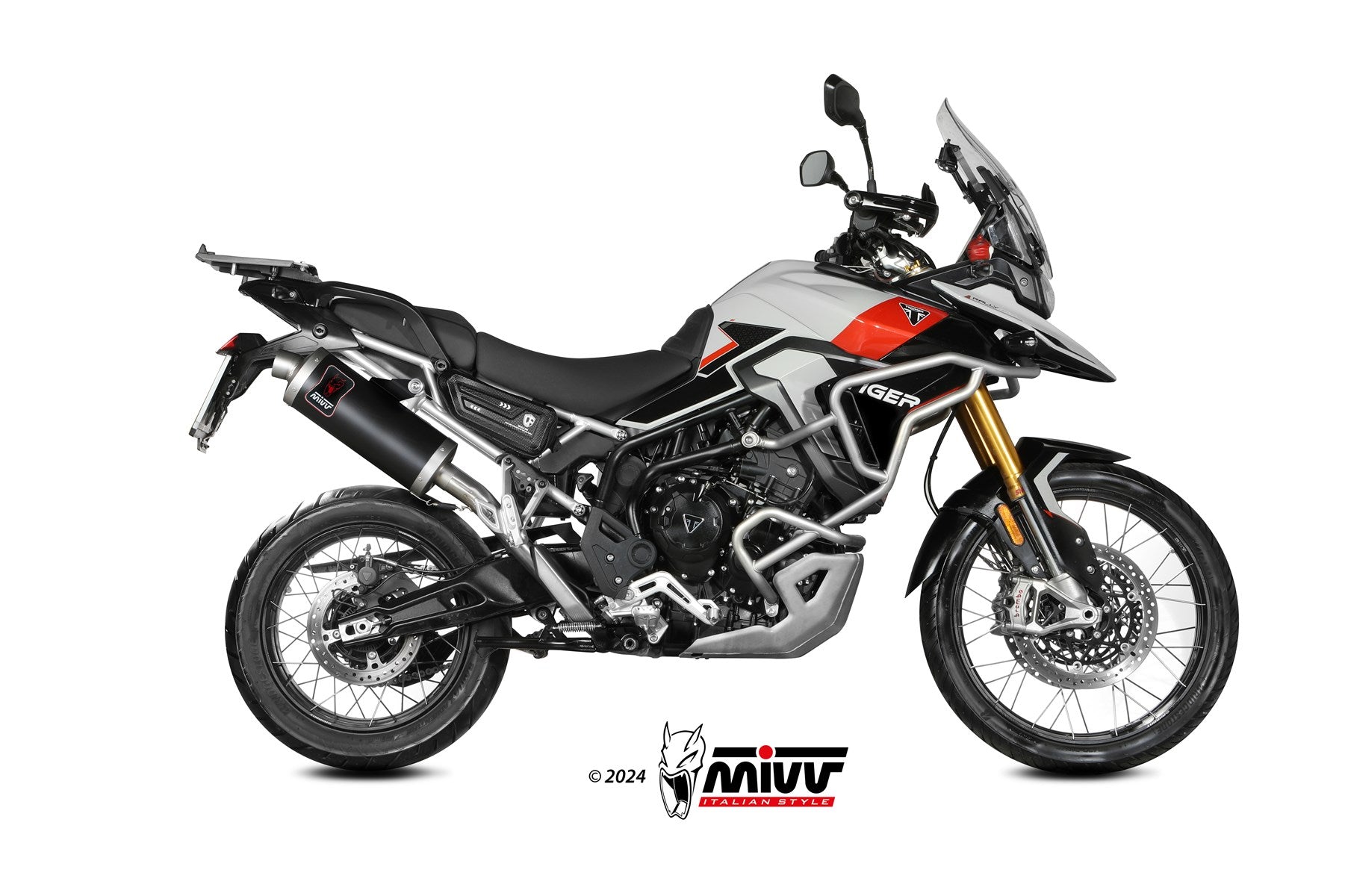 TERMINALE DI SCARICO INOX NERO MIVV DAKAR TRIUMPH TIGER 900/GT/PRO/RALLY 2024
