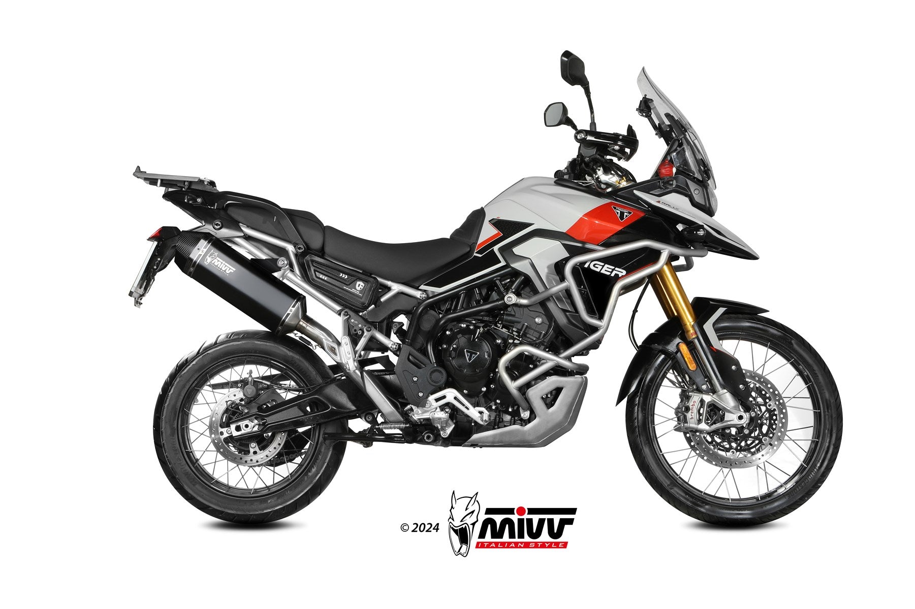 TERMINALE SCARICO INOX NERO MIVV SPEED EDGE TRIUMPH TIGER 900/GT/PRO/RALLY 2024