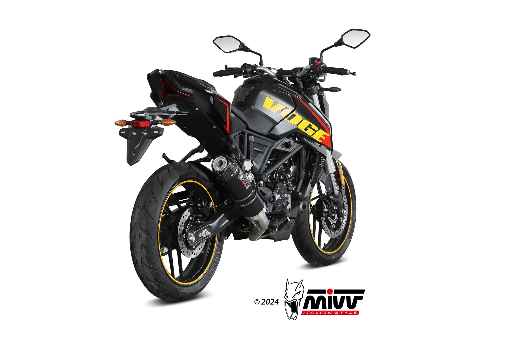 SCARICO COMPLETO ALTO IN ACCIAIO INOX NERO MIVV GP VOGE BRIVIDO 125R 2023 - 2024