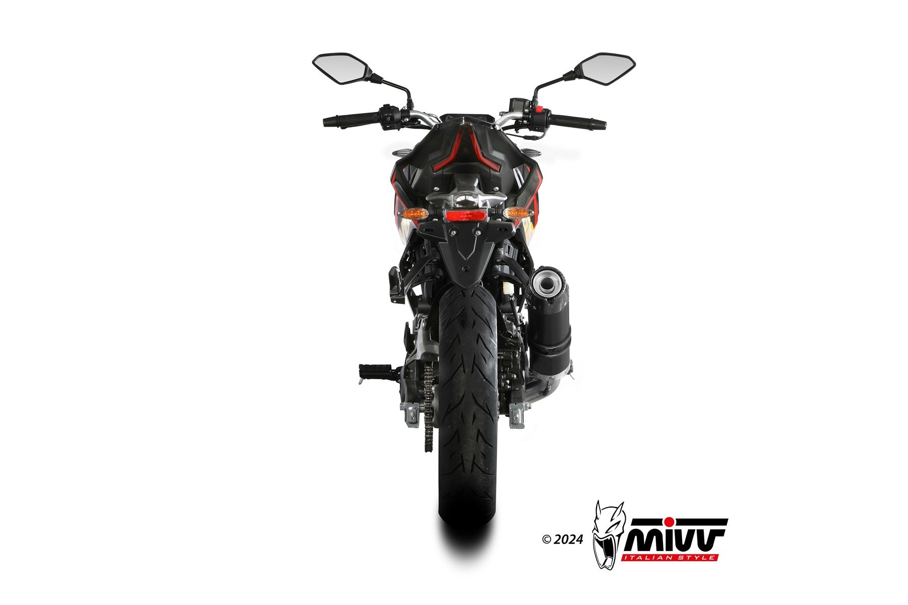 SCARICO COMPLETO ALTO IN ACCIAIO INOX NERO MIVV GP VOGE BRIVIDO 125R 2023 - 2024