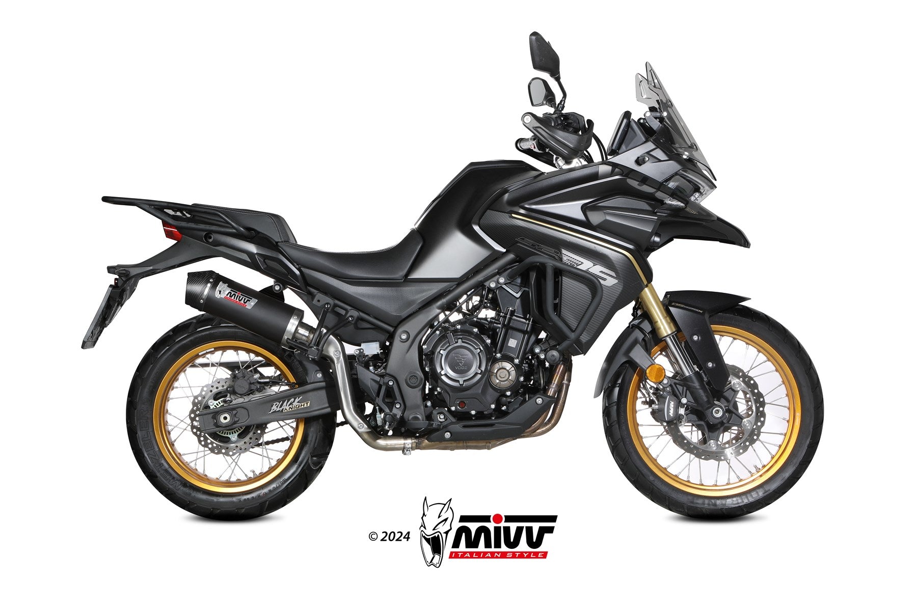 TERMINALE DI SCARICO IN ACCIAIO INOX NERO MIVV OVAL VOGE VALICO 900DSX 2024