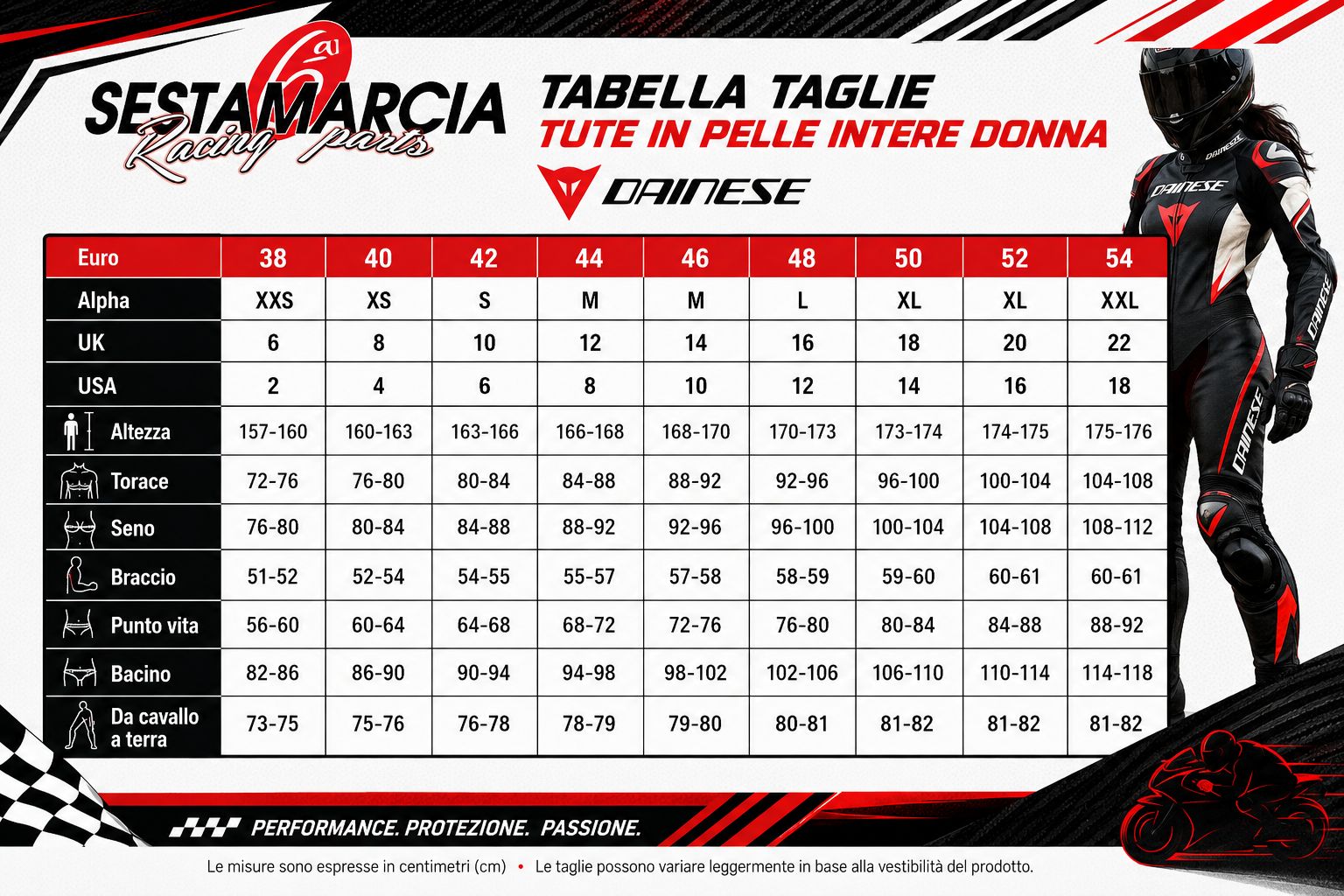 TUTA DONNA INTERA IN PELLE TRAFORATA DAINESE GROBNIK BIANCA ROSSA
