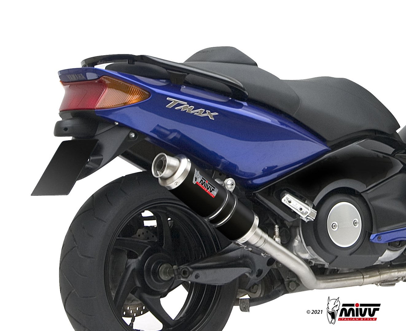 SCARICO COMPLETO IN ACCIAIO INOX NERO RACING MIVV GP YAMAHA T-MAX 500 2001 -2007