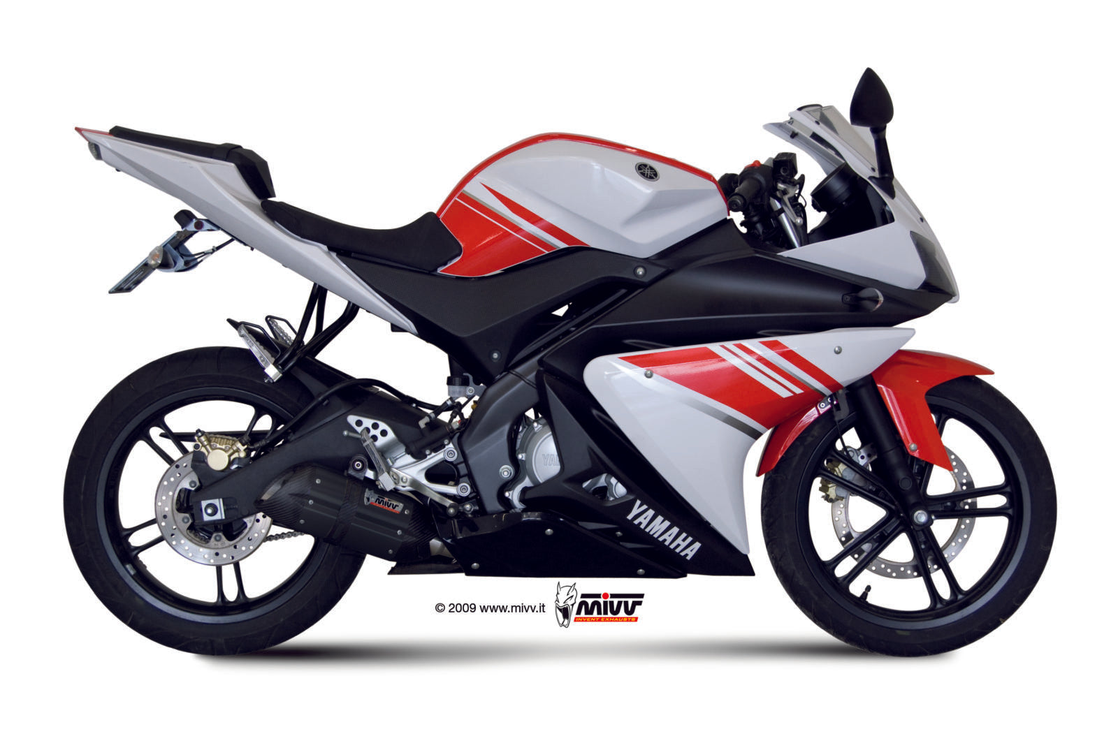 SCARICO COMPLETO IN ACCIAIO INOX NERO MIVV SUONO YAMAHA YZF R125 2008 - 2013