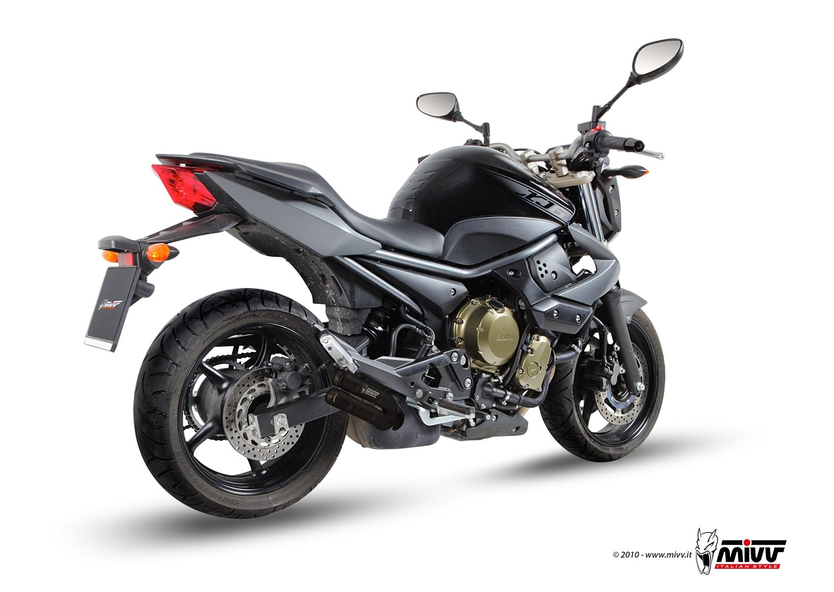 TERMINALE DI SCARICO INOX NERO MIVV DOUBLE GUN YAMAHA XJ6/XJ6 DIVERSION 2009-16