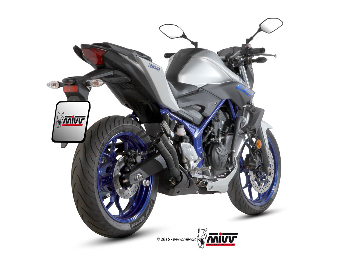 TERMINALE DI SCARICO IN ACCIAIO INOX NERO MIVV DOUBLE GUN YAMAHA MT-03 2016-2024
