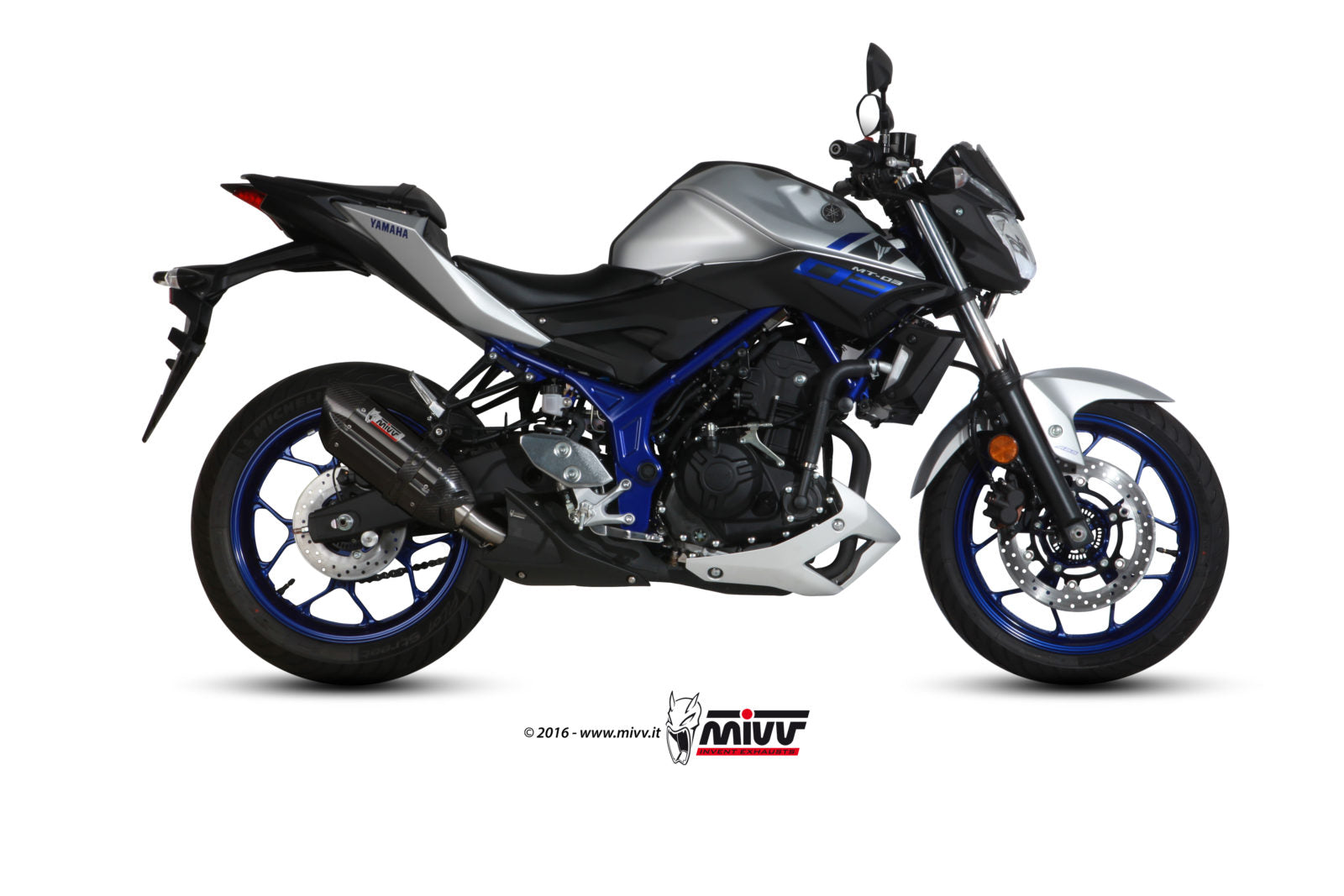 TERMINALE DI SCARICO IN ACCIAIO INOX NERO MIVV SUONO YAMAHA MT-03 2016 - 2024