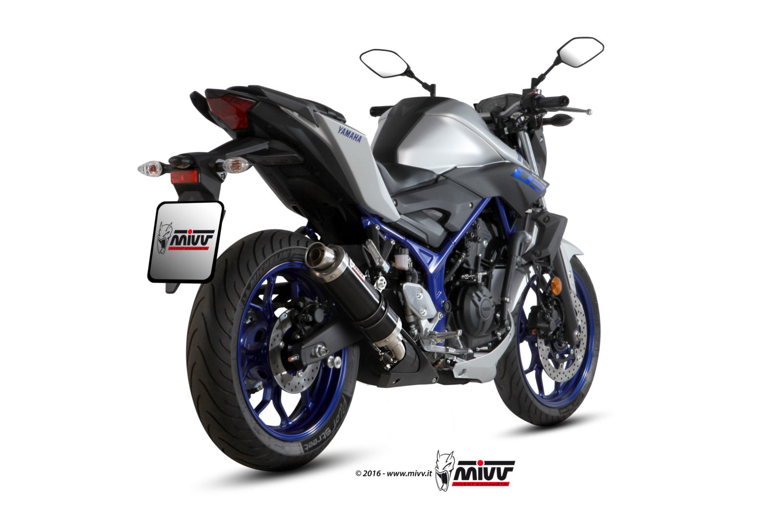 TERMINALE DI SCARICO IN ACCIAIO INOX NERO MIVV GP YAMAHA MT-03 2016 - 2024