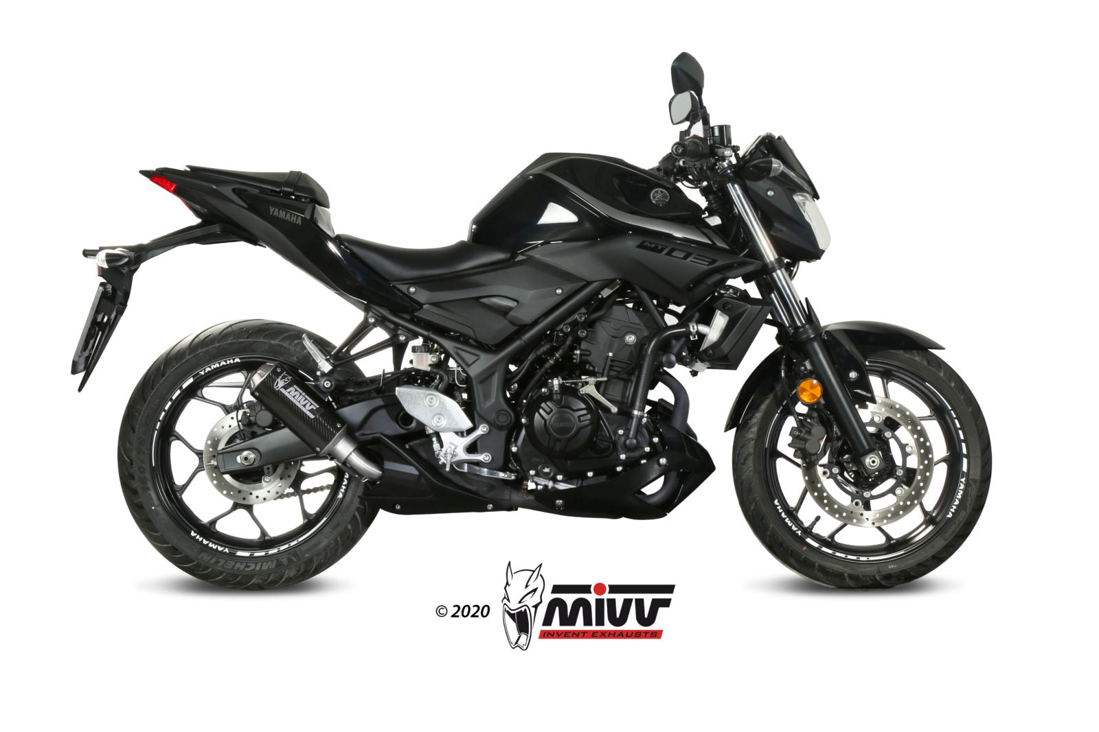 TERMINALE DI SCARICO IN CARBONIO RACING MIVV MK3 YAMAHA MT-03 2016 - 2024