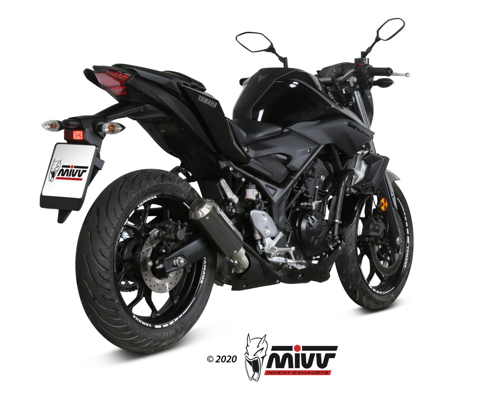 TERMINALE DI SCARICO IN CARBONIO RACING MIVV MK3 YAMAHA MT-03 2016 - 2024