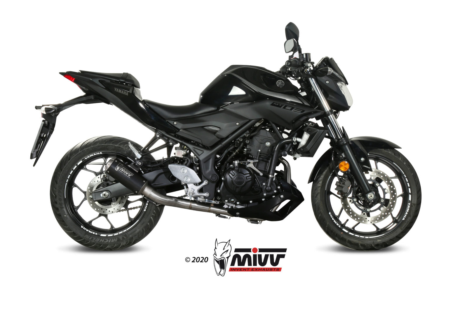 SCARICO COMPLETO IN ACCIAIO INOX NERO RACING MIVV MK3 YAMAHA MT-03 2016 - 2024
