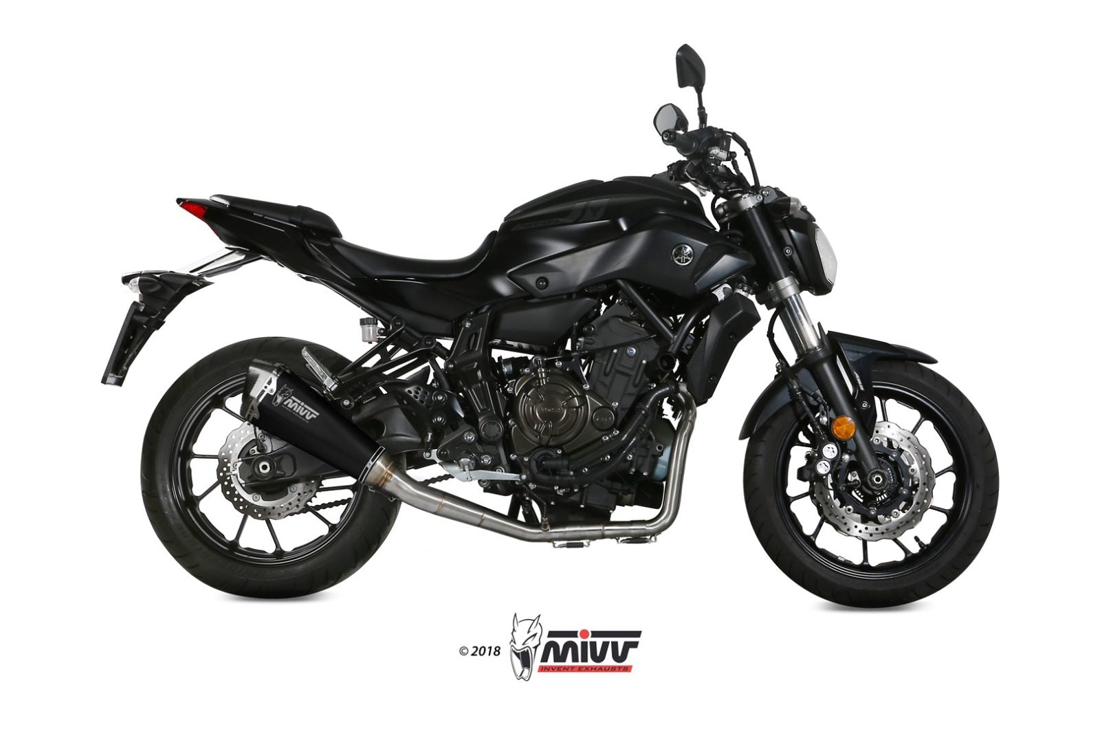 SCARICO COMPLETO ALTO  INOX NERO MIVV DELTA RACE YAMAHA MT-07/FZ-07 2014-24