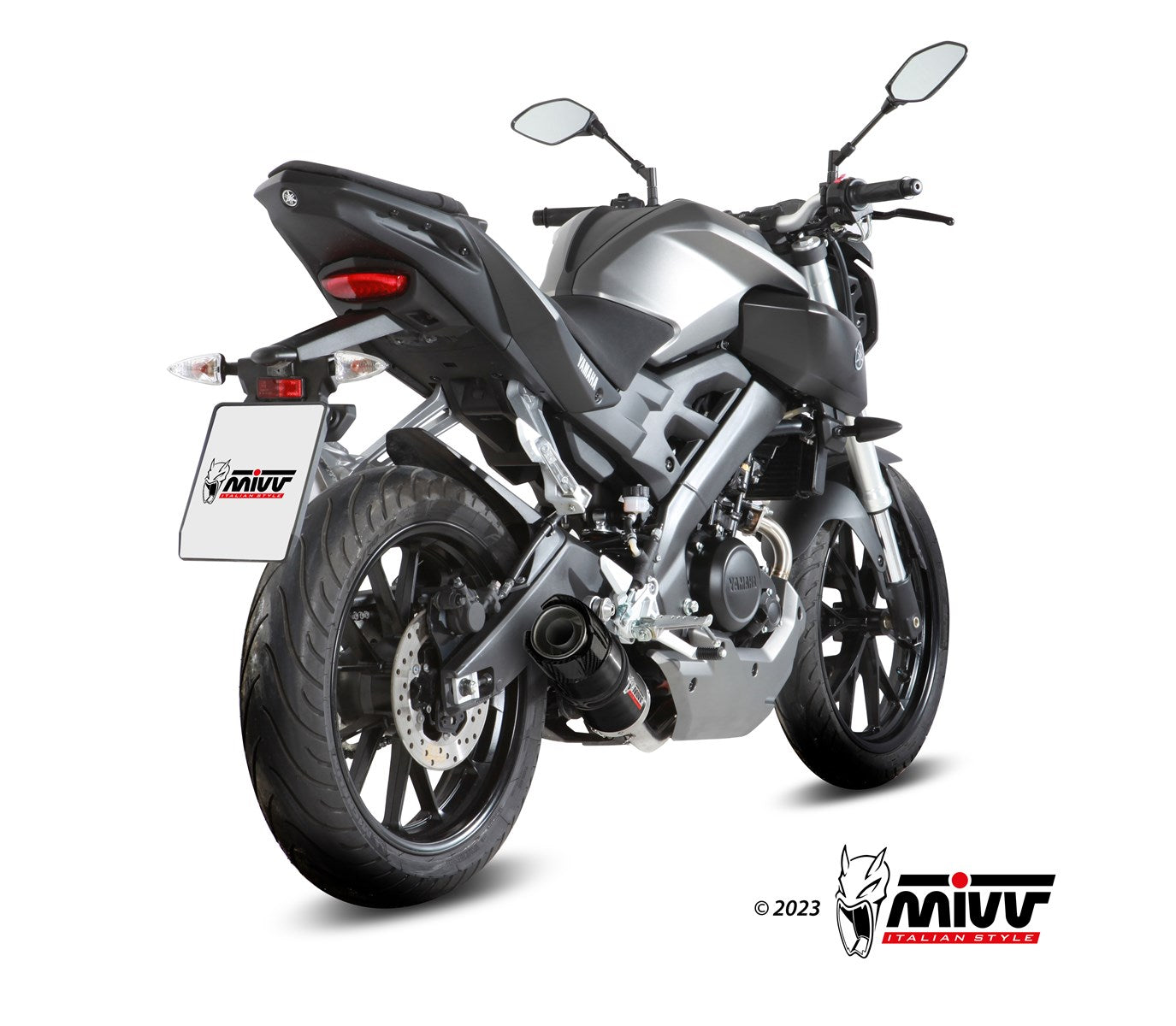 SCARICO COMPLETO IN ACCIAIO INOX NERO MIVV GP YAMAHA MT-125 2015 - 2019