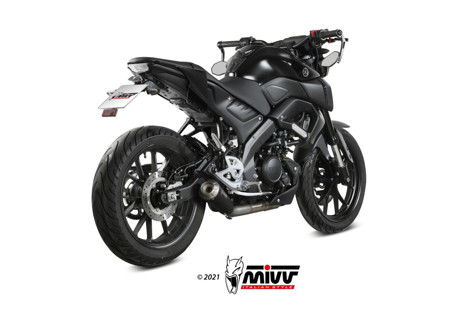 SCARICO COMPLETO IN ACCIAIO INOX NERO MIVV X-M1 YAMAHA MT-125 2020 - 2024