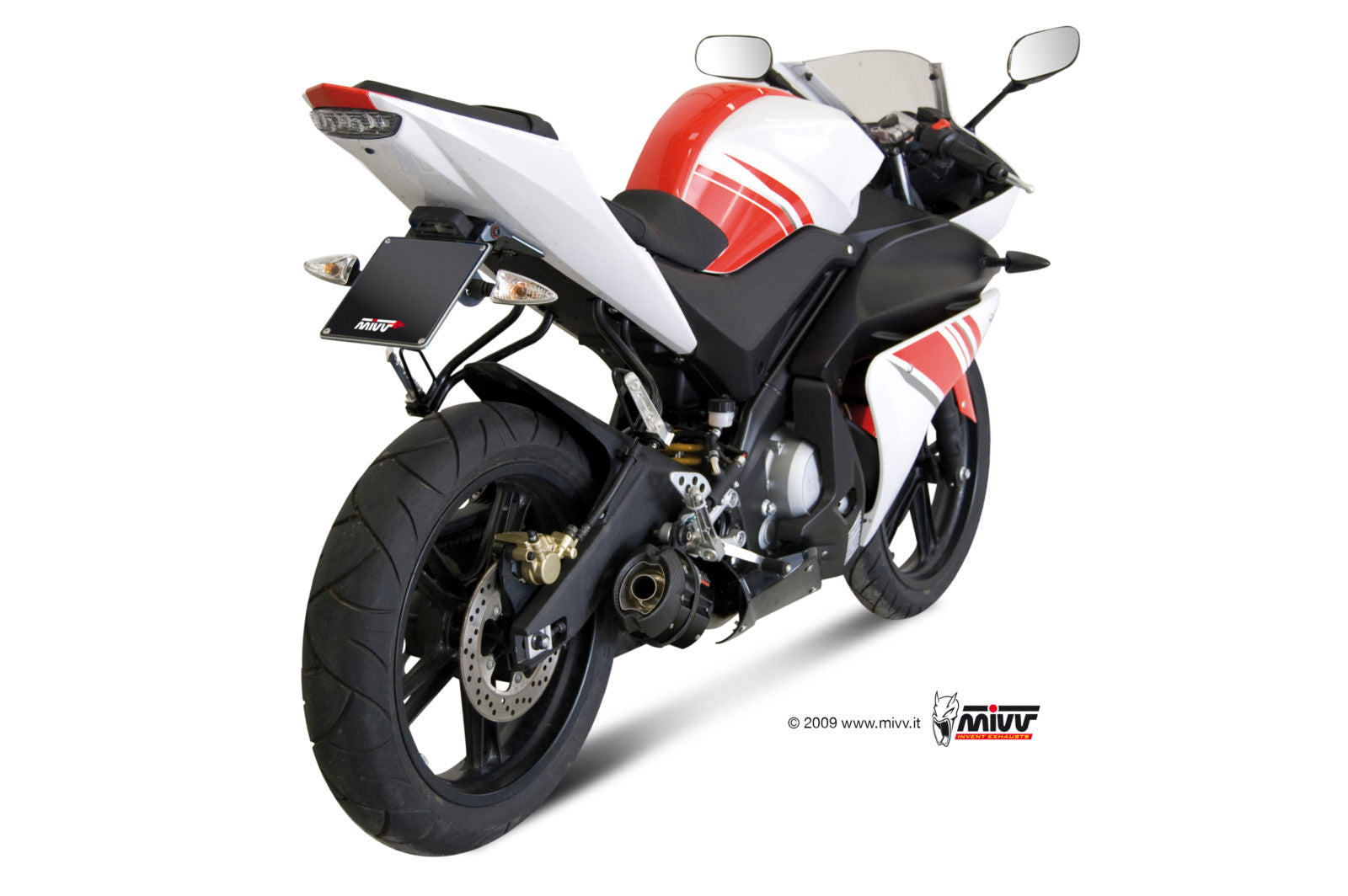 SCARICO COMPLETO IN ACCIAIO INOX NERO MIVV SUONO YAMAHA YZF R125 2008 - 2013