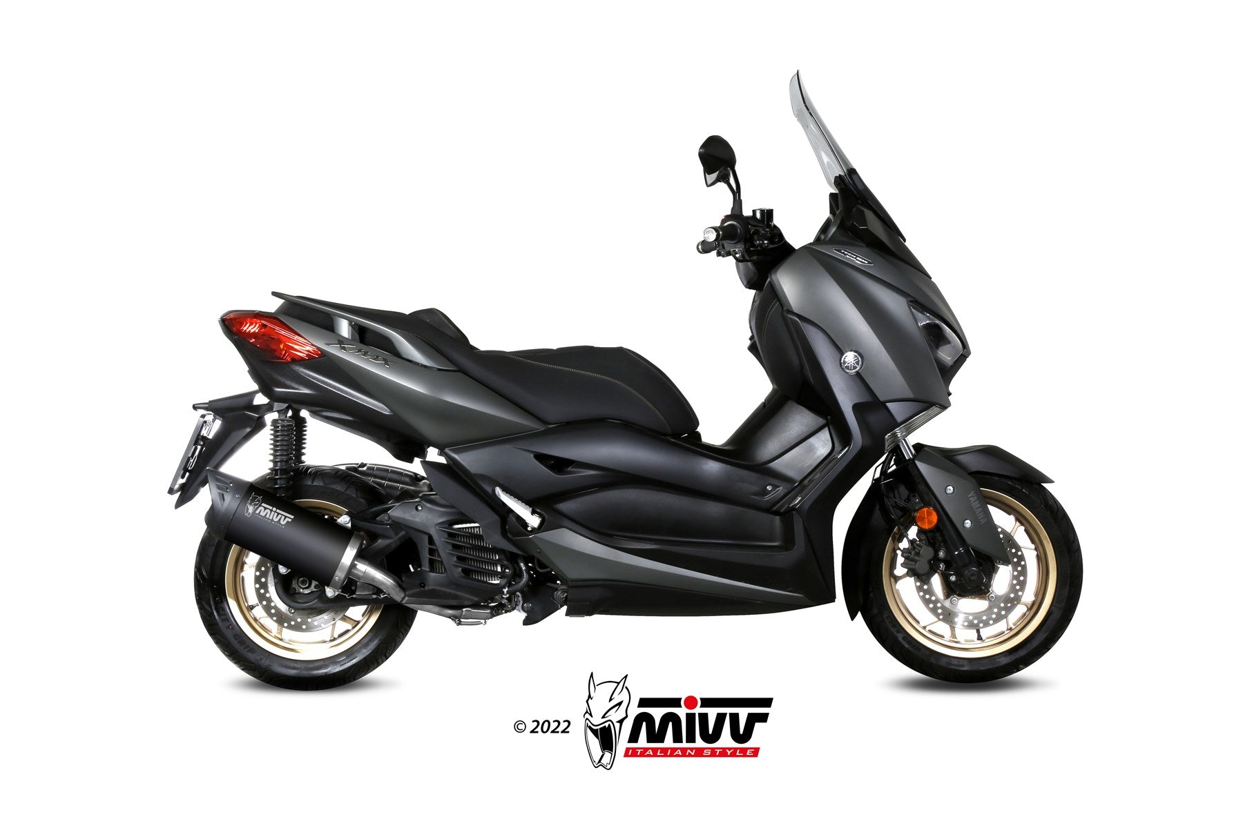 SCARICO COMPLETO IN ACCIAIO INOX NERO MIVV MOVER YAMAHA X-MAX 125 2021 - 2024