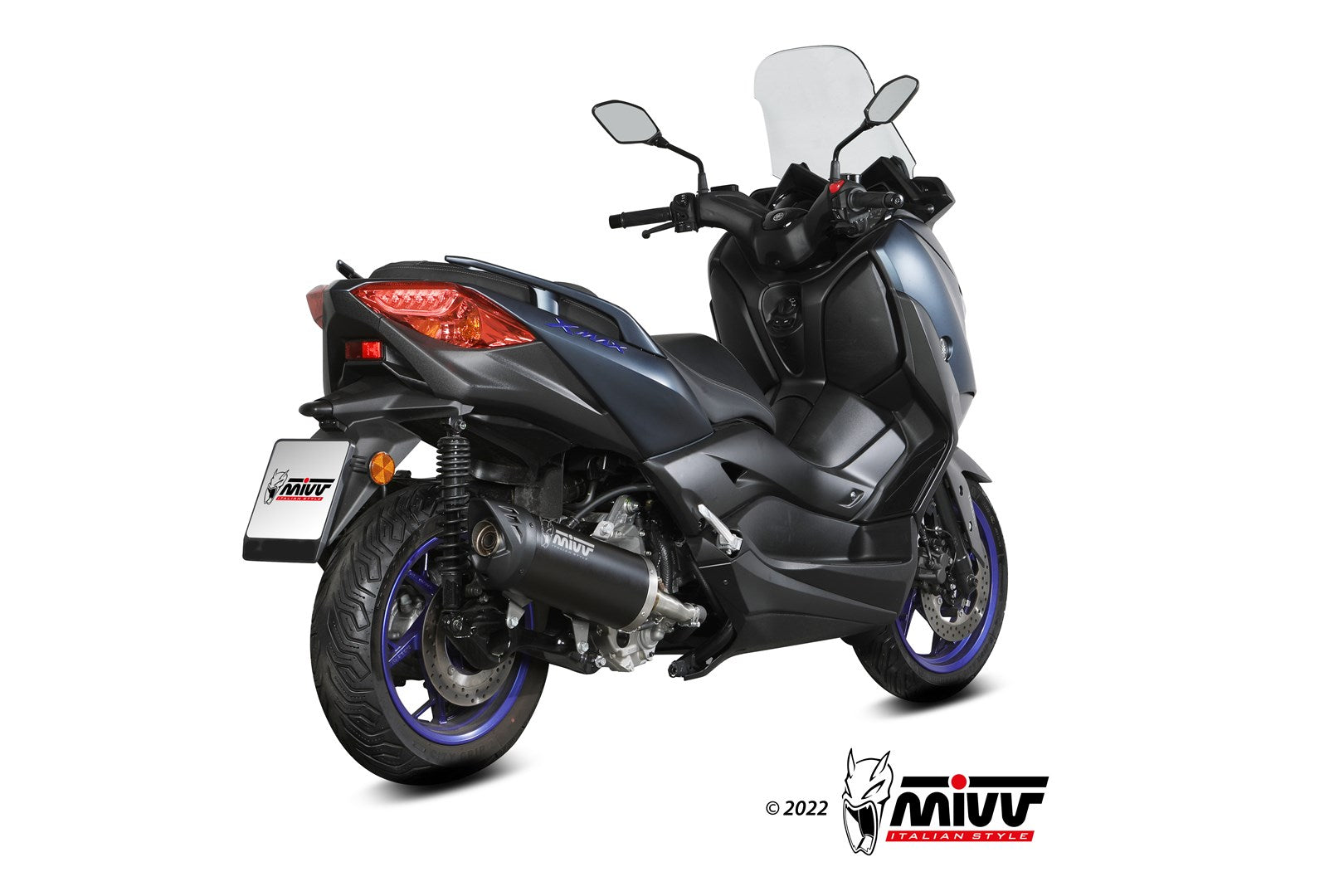 TERMINALE DI SCARICO IN ACCIAIO INOX NERO MIVV MOVER YAMAHA X-MAX 300 2021 -2024