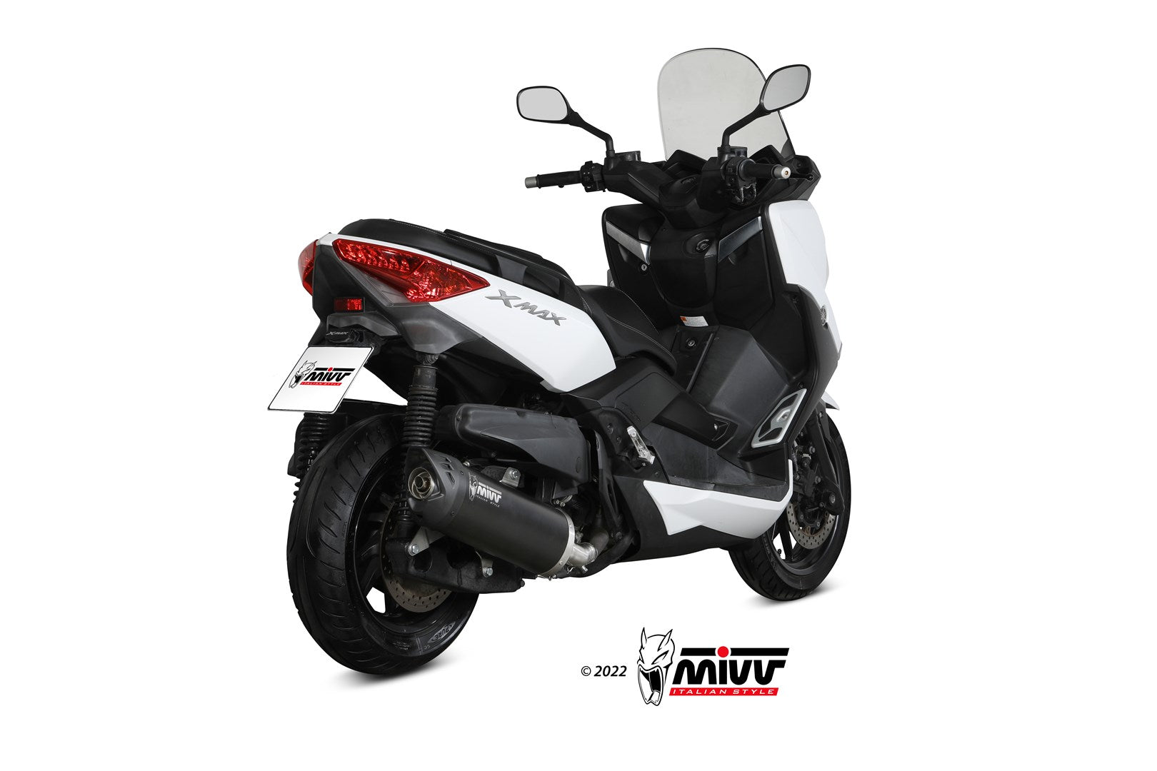 TERMINALE DI SCARICO IN ACCIAIO INOX NERO MIVV MOVER YAMAHA X-MAX 400 2013 -2016