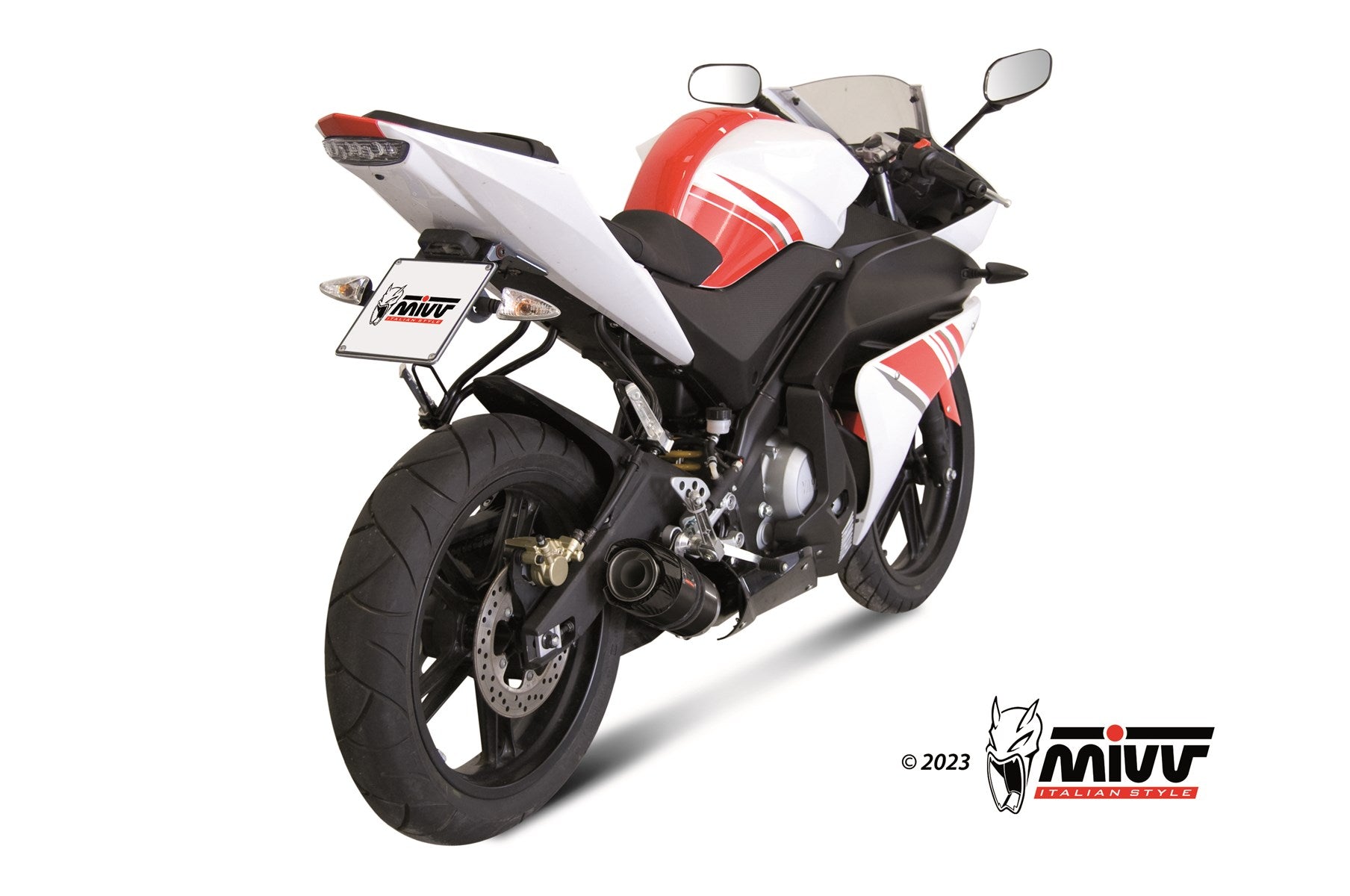 SCARICO COMPLETO IN ACCIAIO INOX NERO MIVV GP YAMAHA YZF R125 2008 - 2013