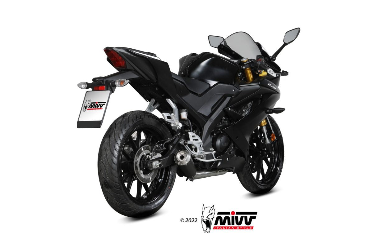 SCARICO COMPLETO IN ACCIAIO INOX NERO MIVV X-M1 YAMAHA YZF R125 2019 - 2024