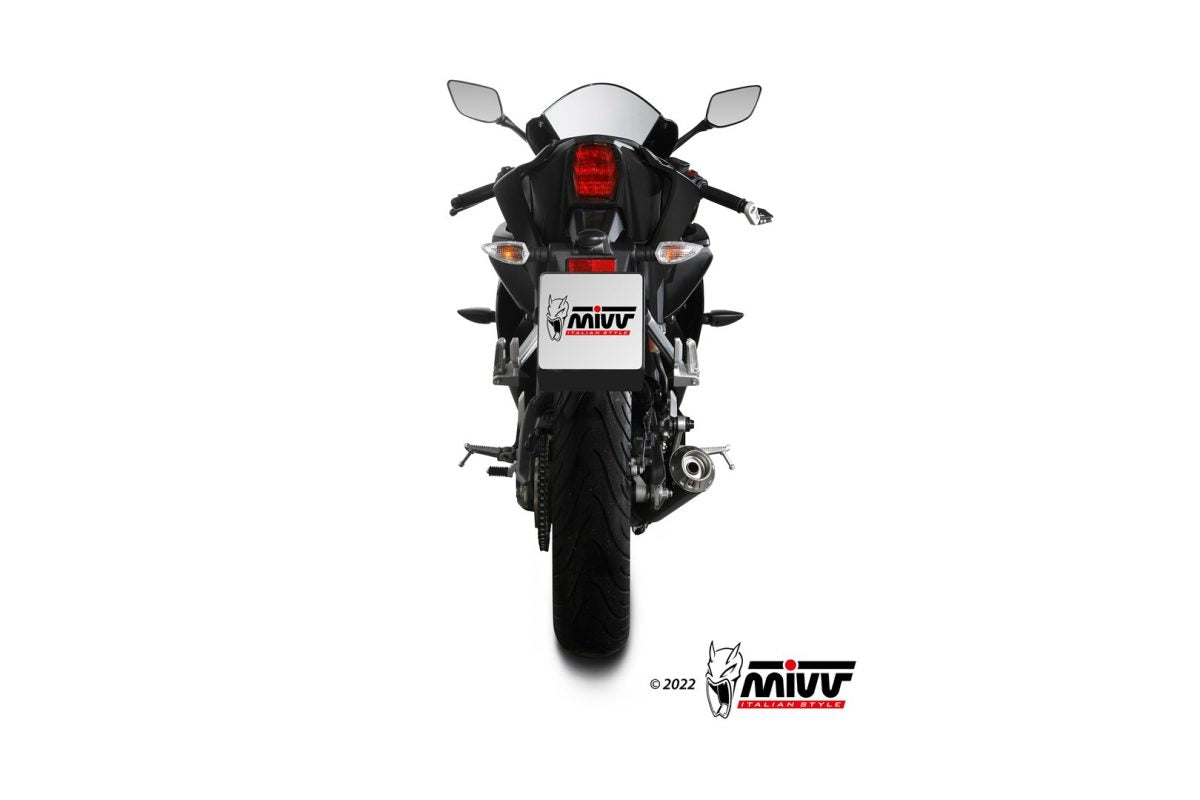 SCARICO COMPLETO IN ACCIAIO INOX NERO MIVV X-M1 YAMAHA YZF R125 2019 - 2024