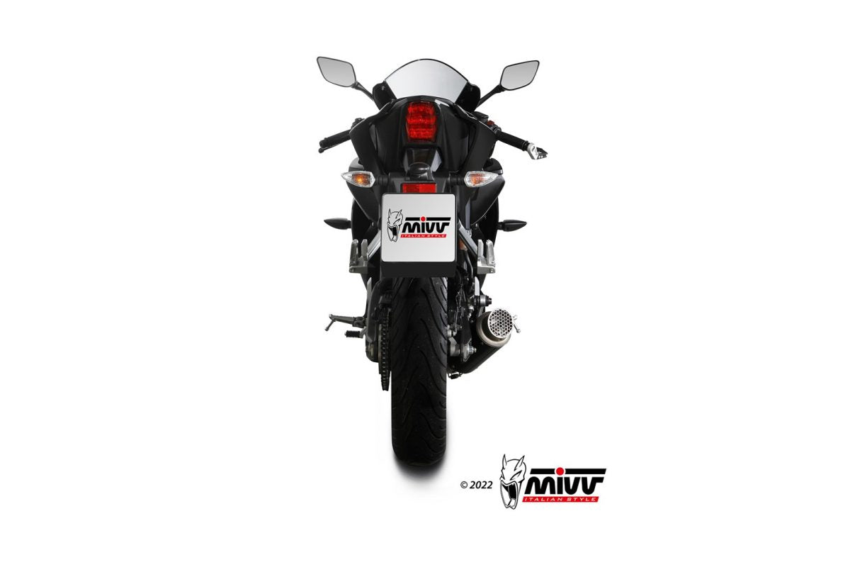 SCARICO COMPLETO IN ACCIAIO INOX NERO MIVV GPPRO YAMAHA YZF R125 2019 - 2024