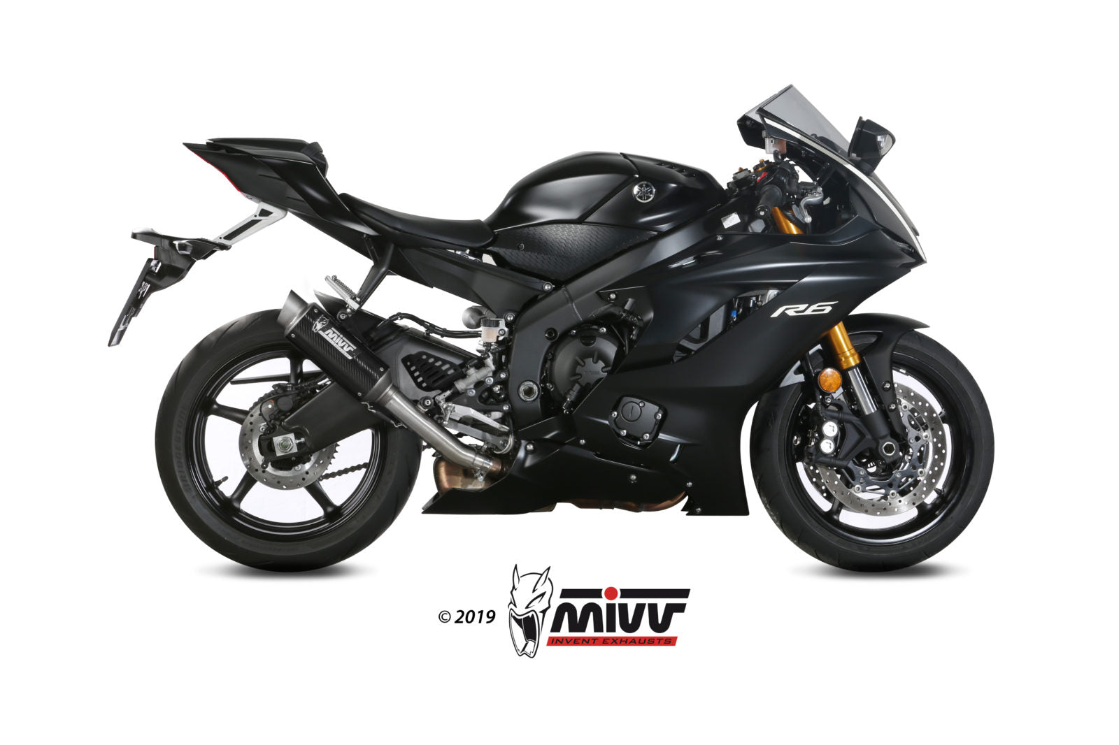 TERMINALE DI SCARICO ALTO IN CARBONIO MIVV GPPRO YAMAHA YZF 600 R6 2017 - 2021