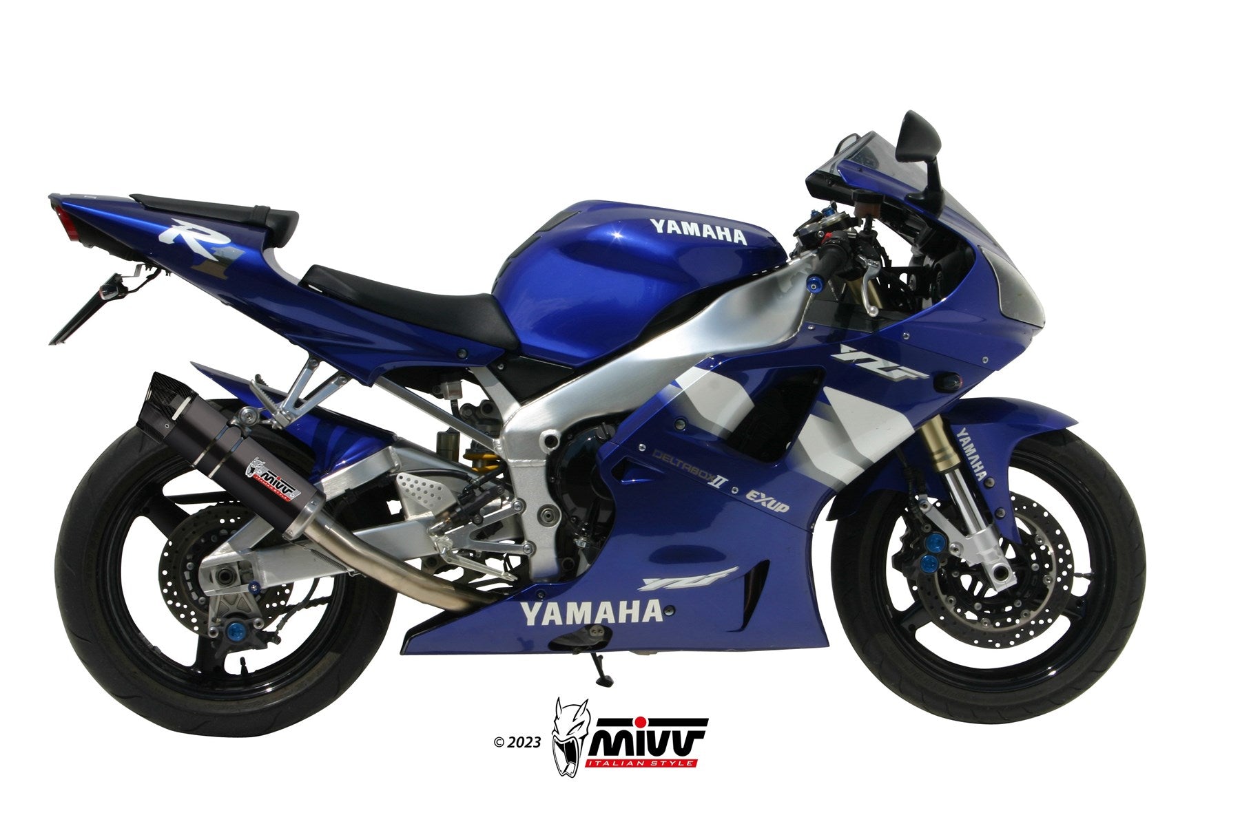 TERMINALE DI SCARICO IN ACCIAIO INOX NERO MIVV GP YAMAHA YZF 1000 R1 1998 - 2001
