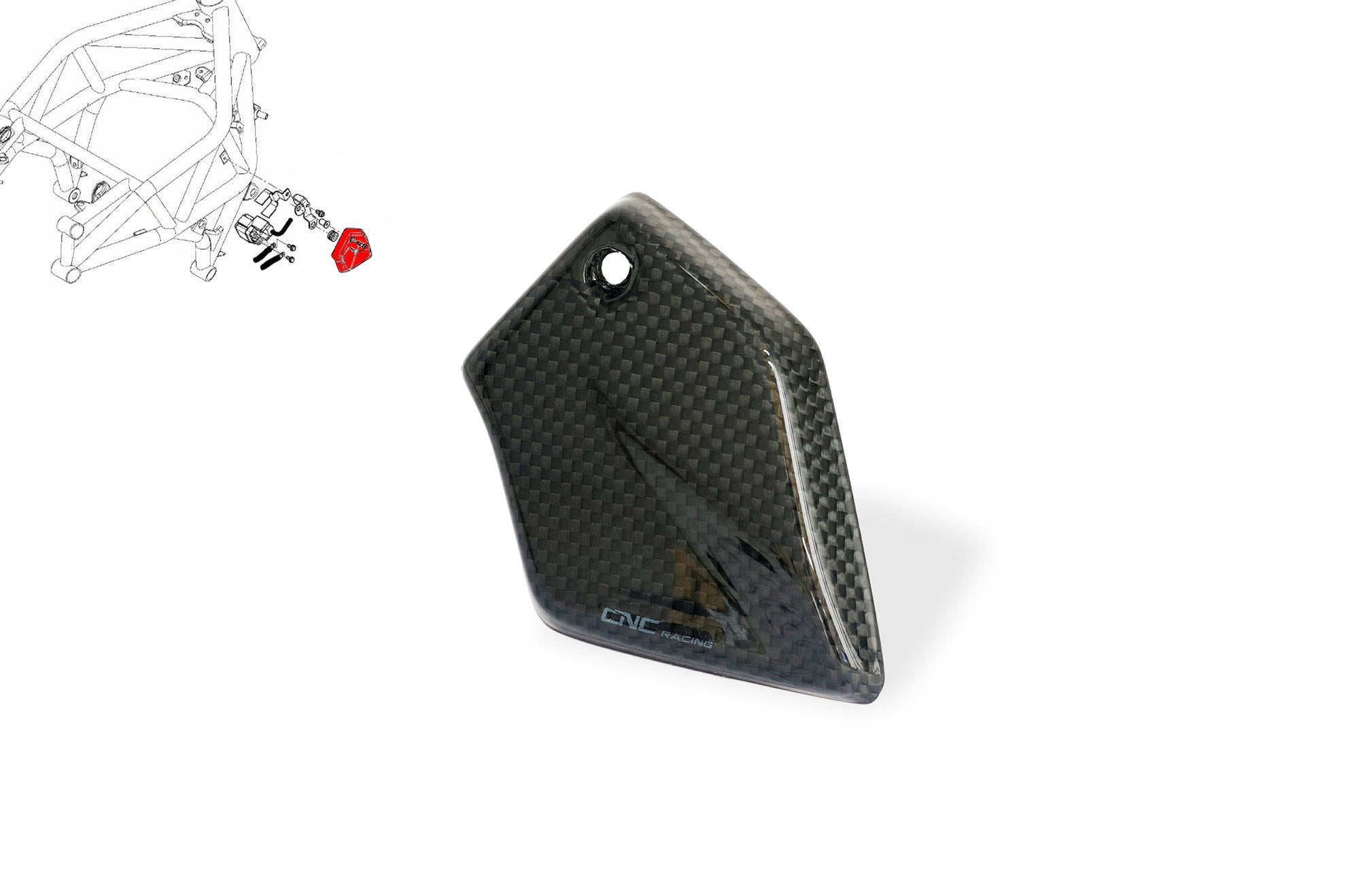 COVER TELERUTTORE AVVIAMENTO CARBONIO MV AGUSTA BRUTALE 800 ROSSO 2020-23