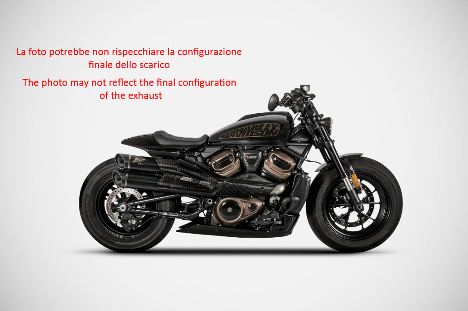 EXHAUST TOPGUN ZARD STEEL BLACK E5 HARLEY DAVIDSON SPORTSTER S 1250 21-23