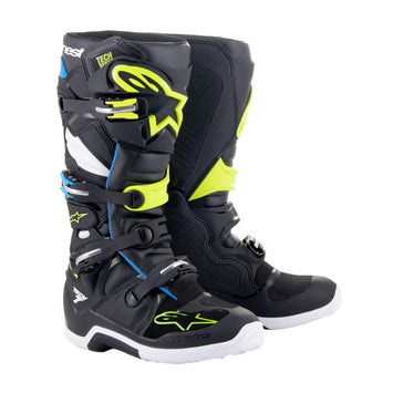 STIVALI OFF ROAD TECH 7 NERO BLU SMALTATO GIALLO FLUO
