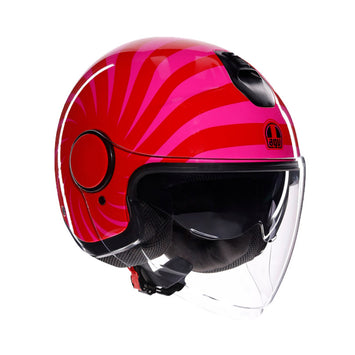 CASCO DA MOTO JET ETERES TROPEA ROSSO ROSA